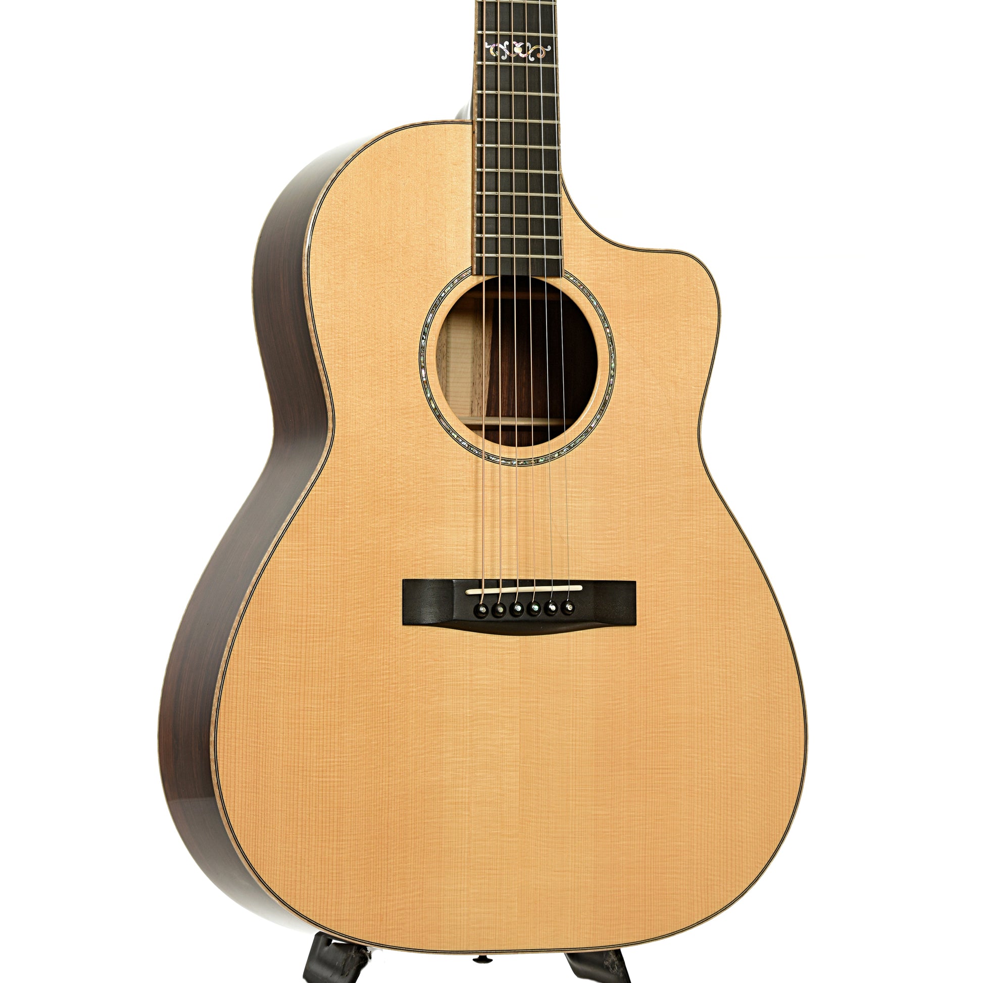 Front and side of Huss and Dalton CM Custom Acoustic Guitar