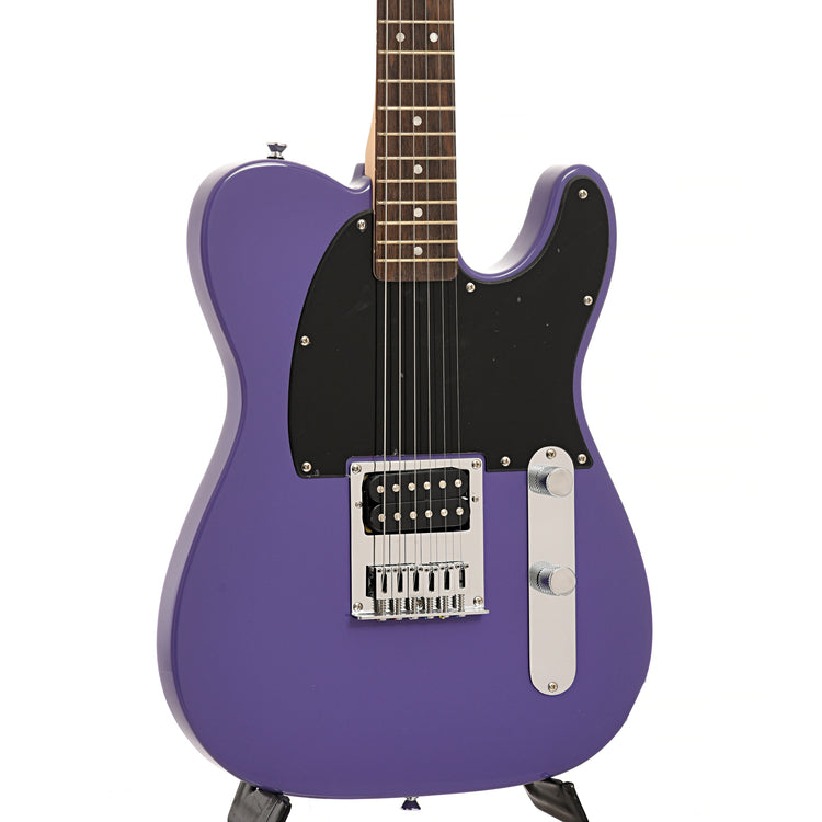 Front and side of Squier Sonic Esquire H, Ultraviolet