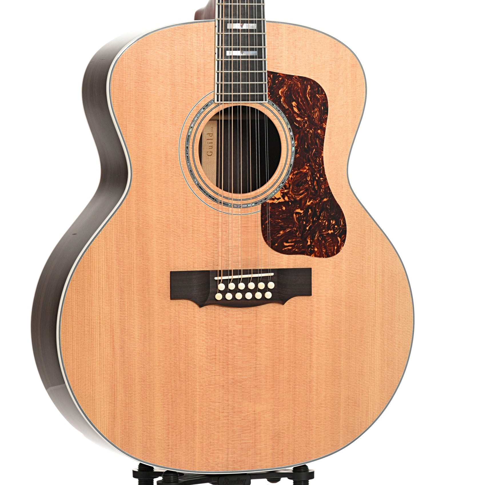 Front and side of Guild USA F-512 12-String Acoustic Guitar with Case