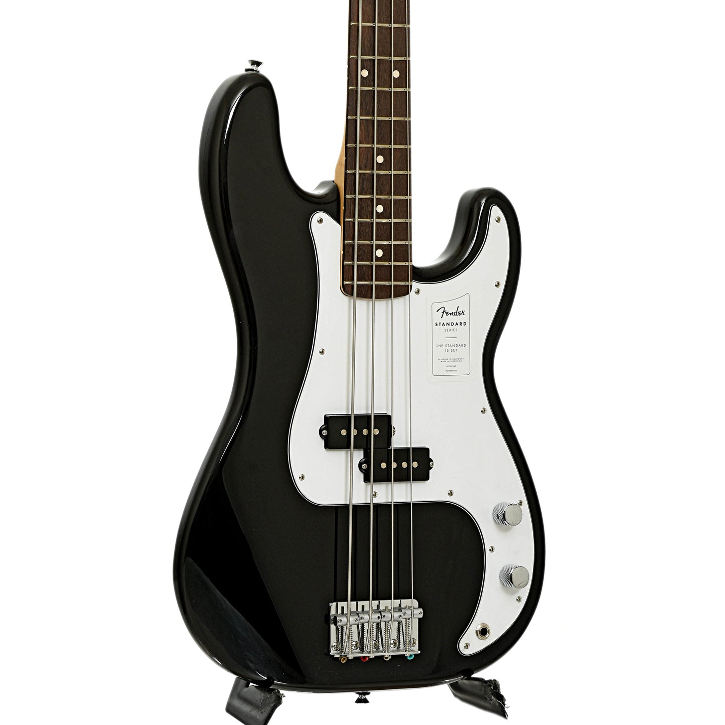 Front and side of Fender Standard Precision Bass, Black