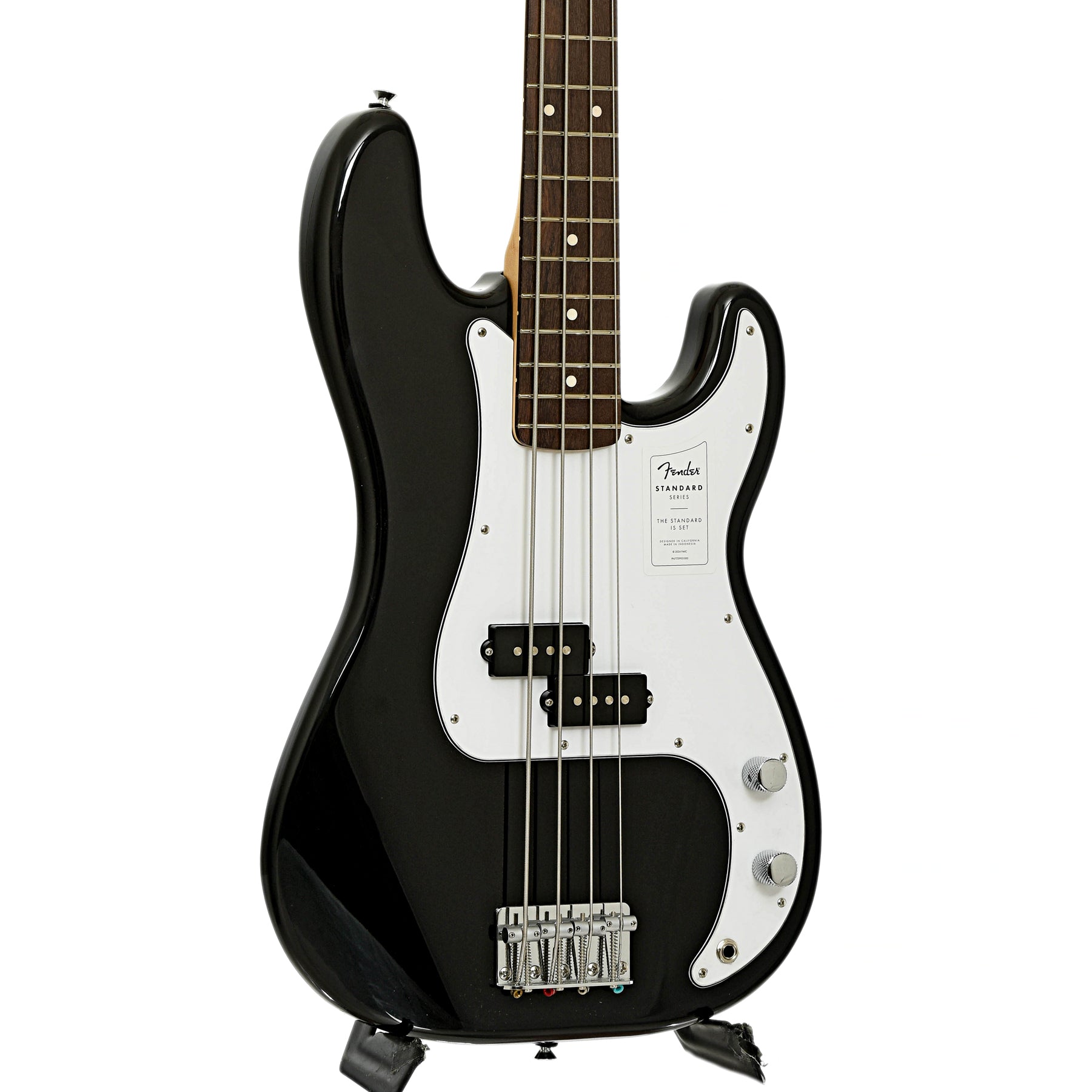 Front and side of Fender Standard Precision Bass, Black