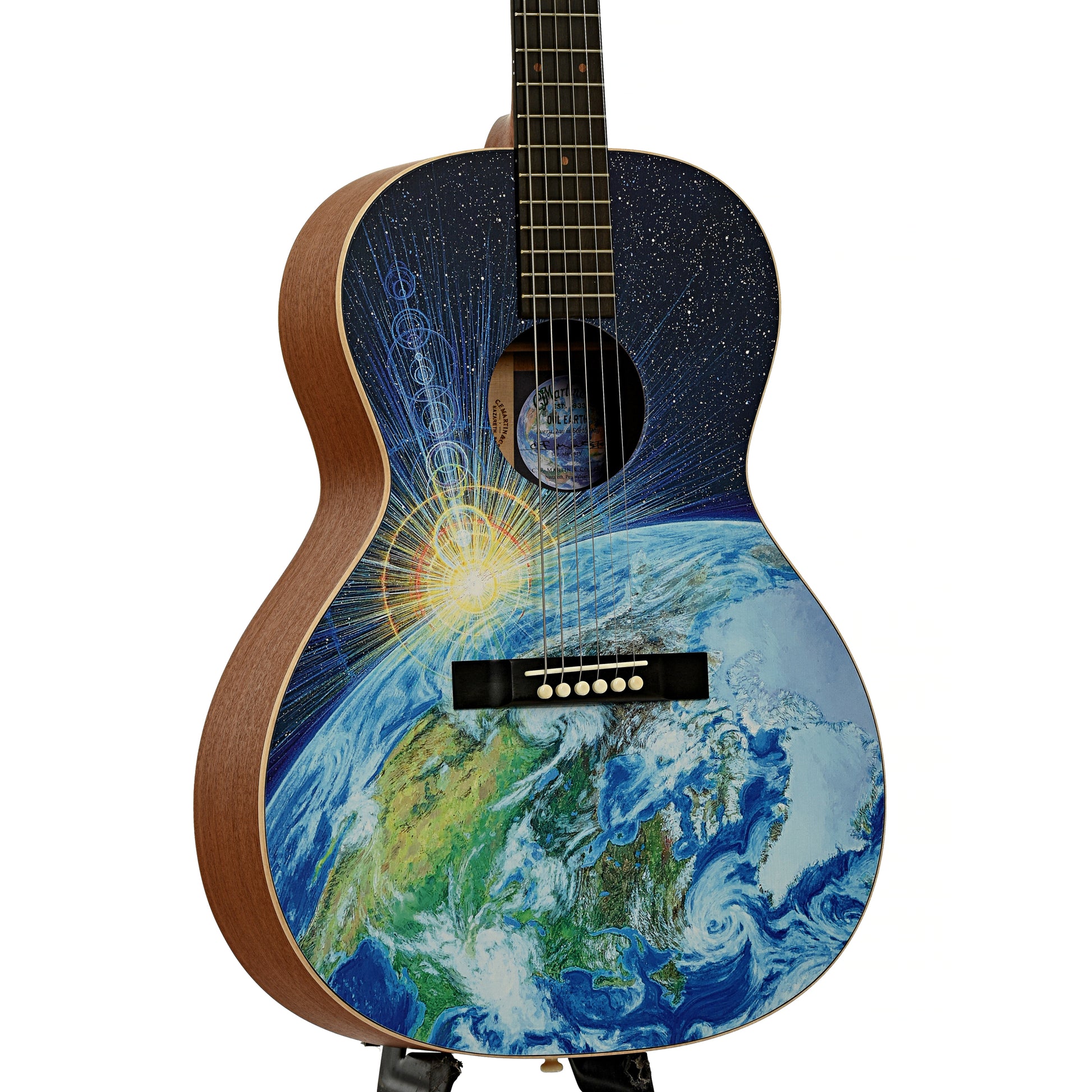 Front and side of Martin 00L-17 Earth Guitar 