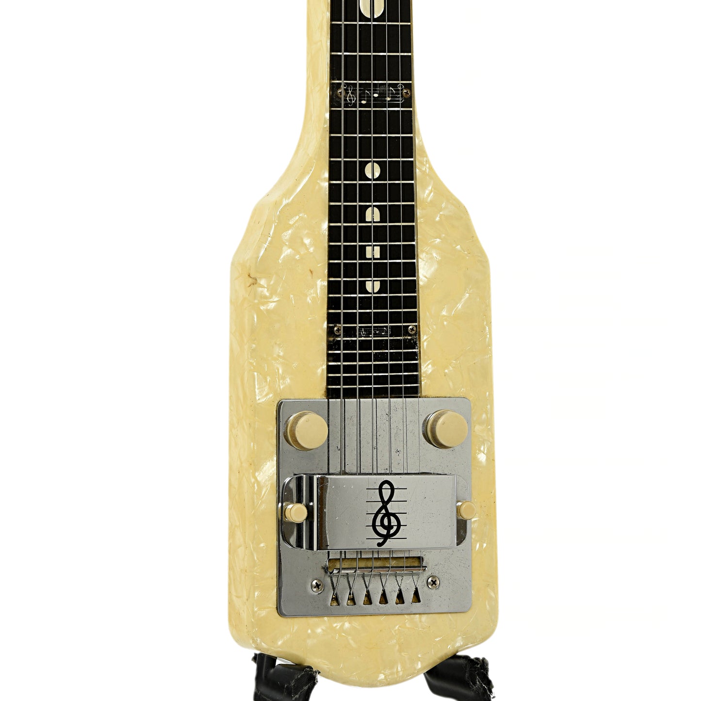 Front and side of Oahu Symphony in White Lap Steel