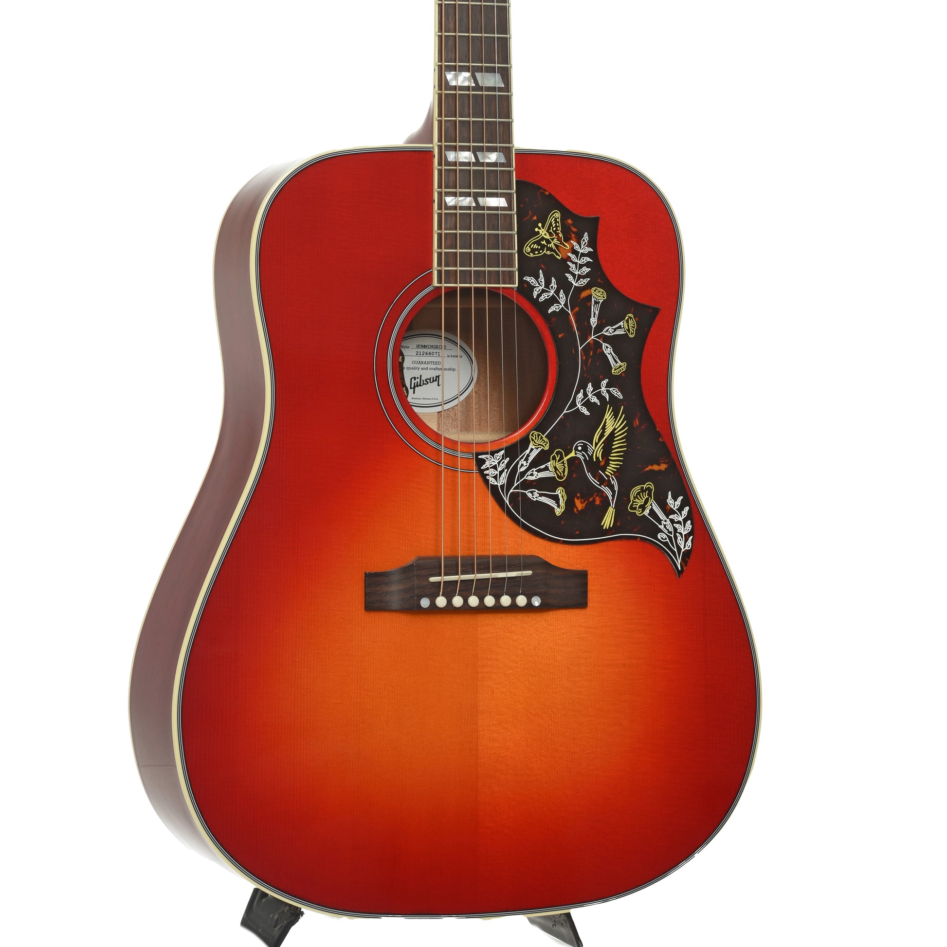 Front and side of Gibson Hummingbird Standard Acoustic Guitar