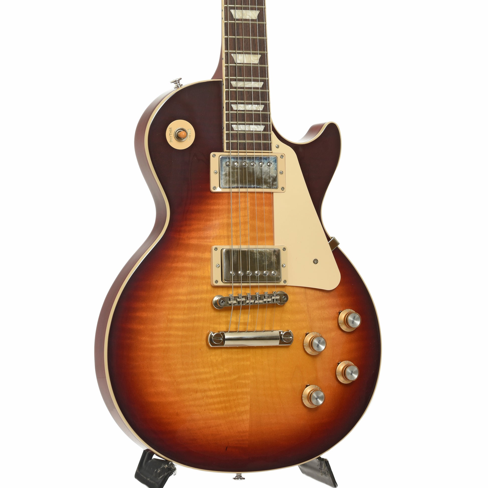 Front and side of Gibson Les Paul Standard 60s Figured Electric Guitar