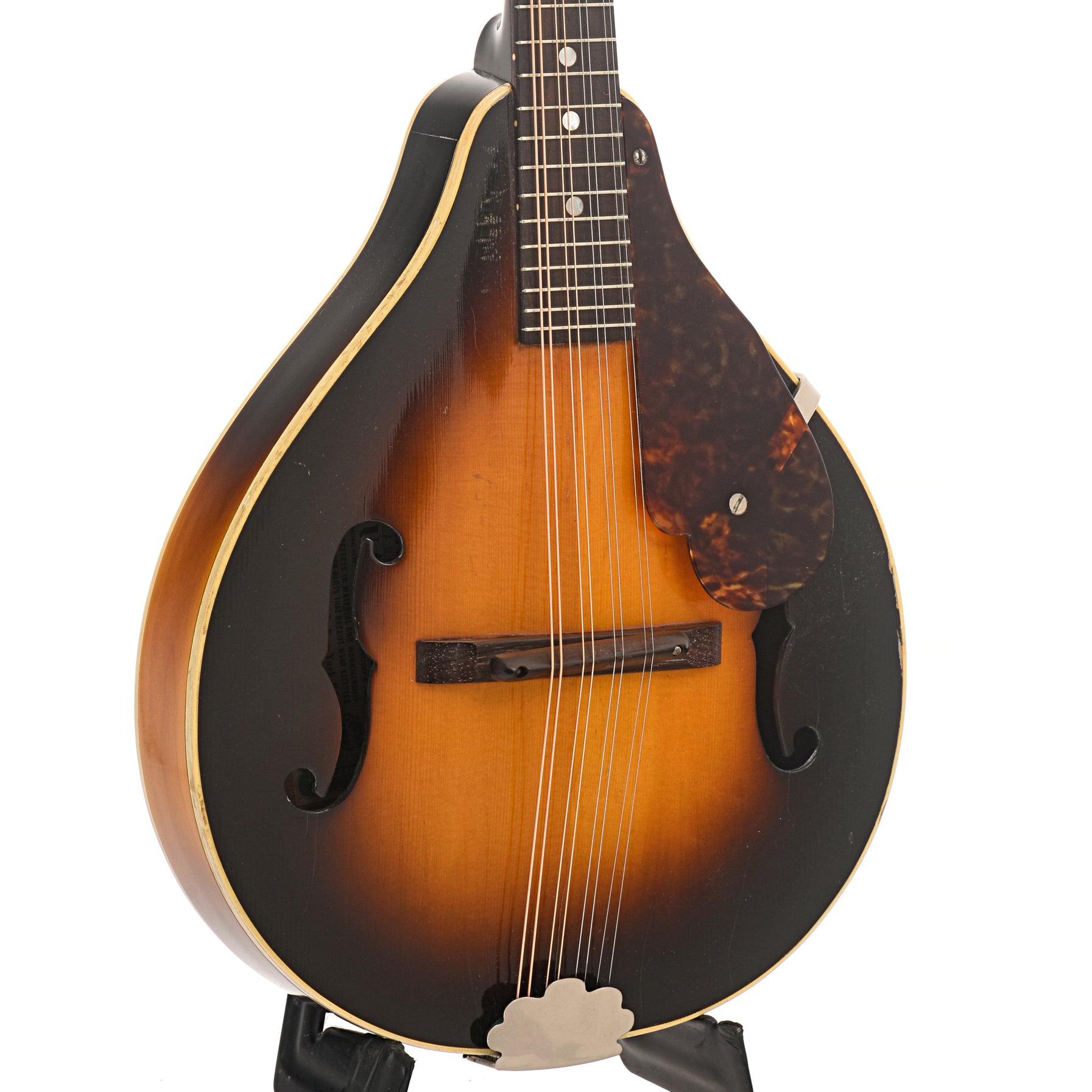 front and side of Epiphone Adelphi A-Model Mandolin 