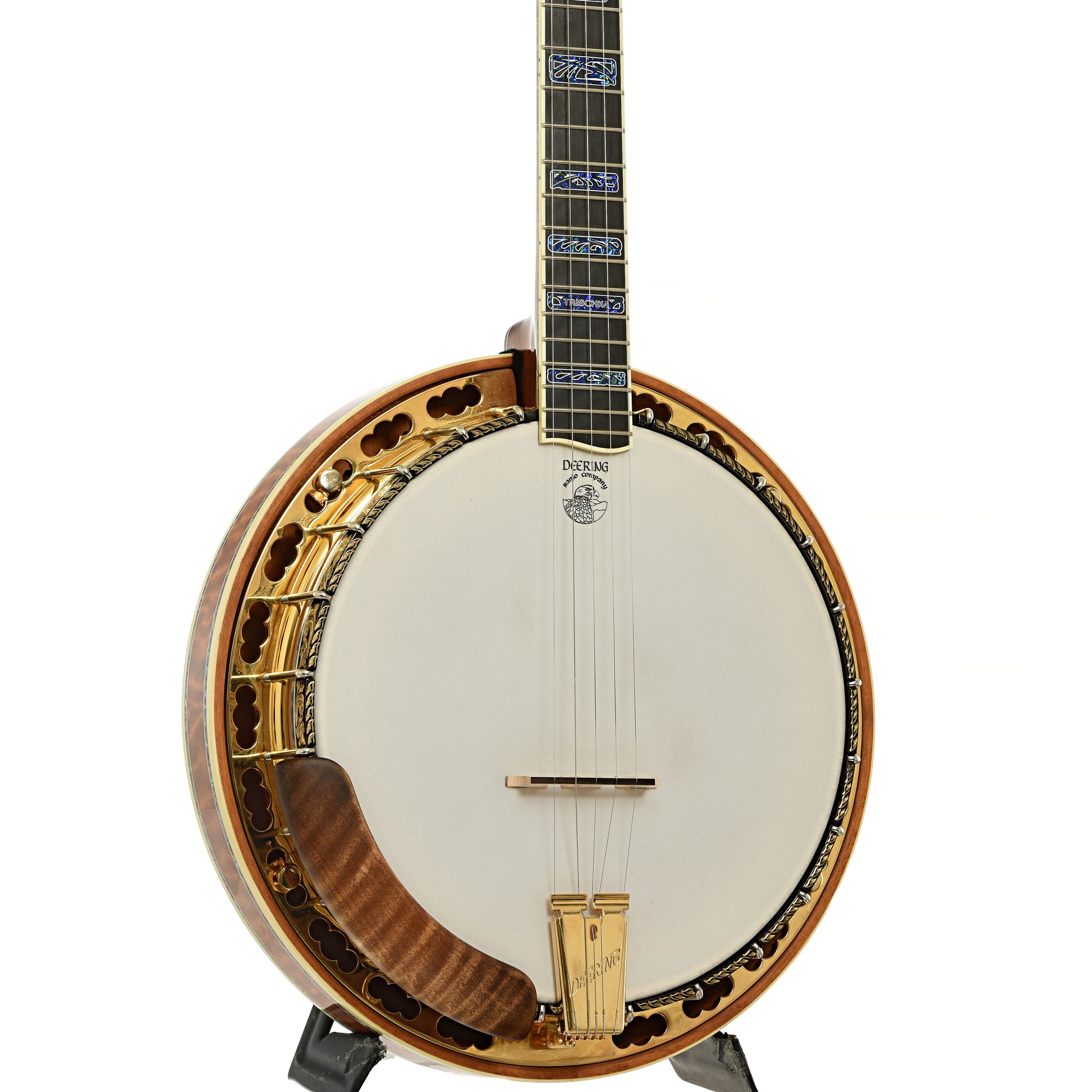 Front  and side of Deering Tony Trischka Golden Clipper   