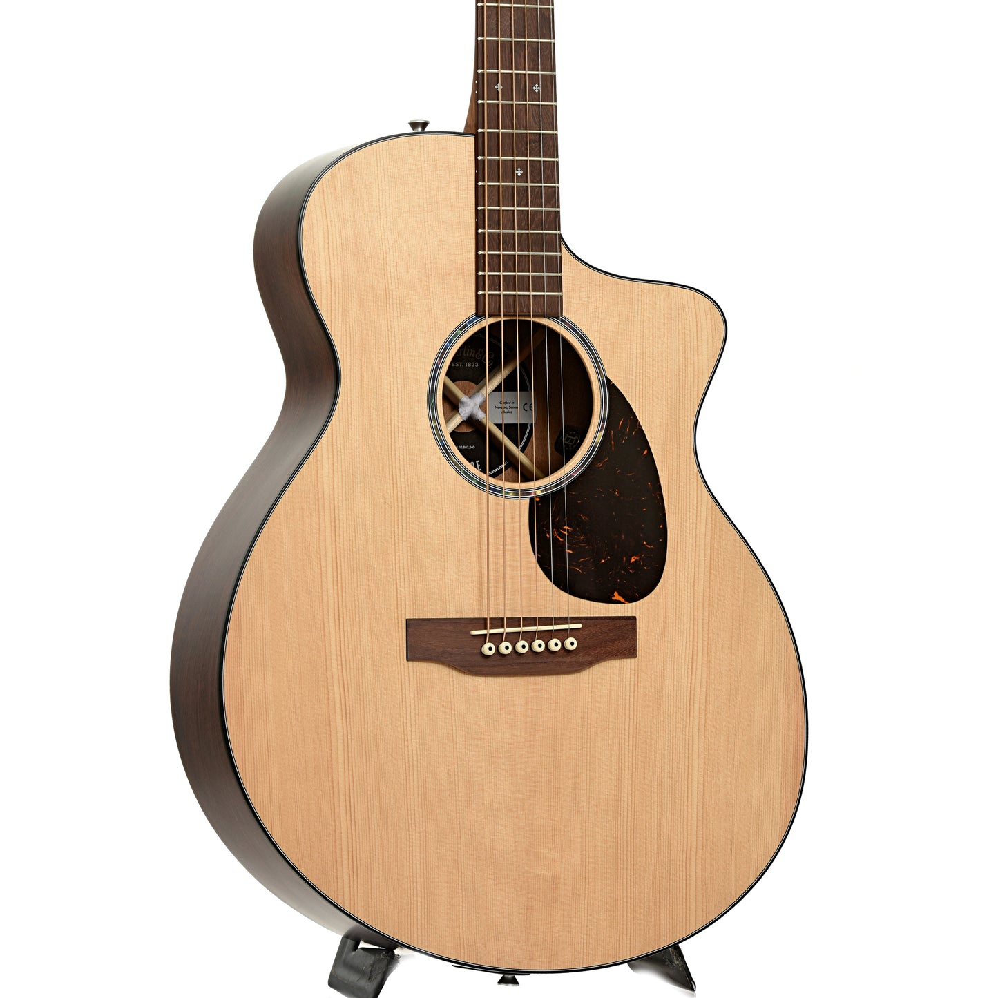 Frotn and side of Martin SC-10E Modern Acoustic Guitar