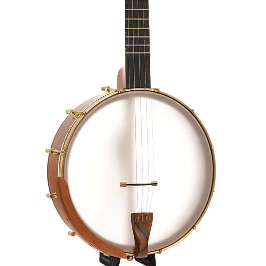 Front and side of C. Waldman 12" Chromatic (Step Side) Openback Banjo - No. 155