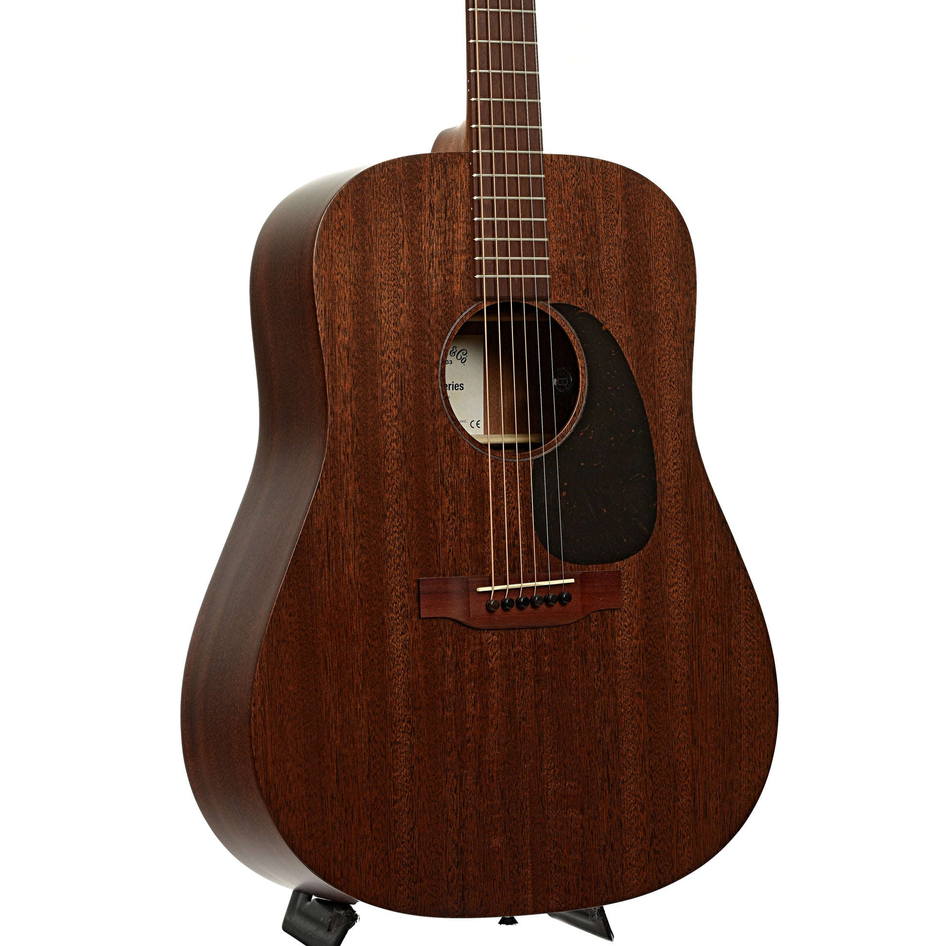 Front and side of Martin D-10e Retro Sapele Dreadnought Acoustic Guitar 