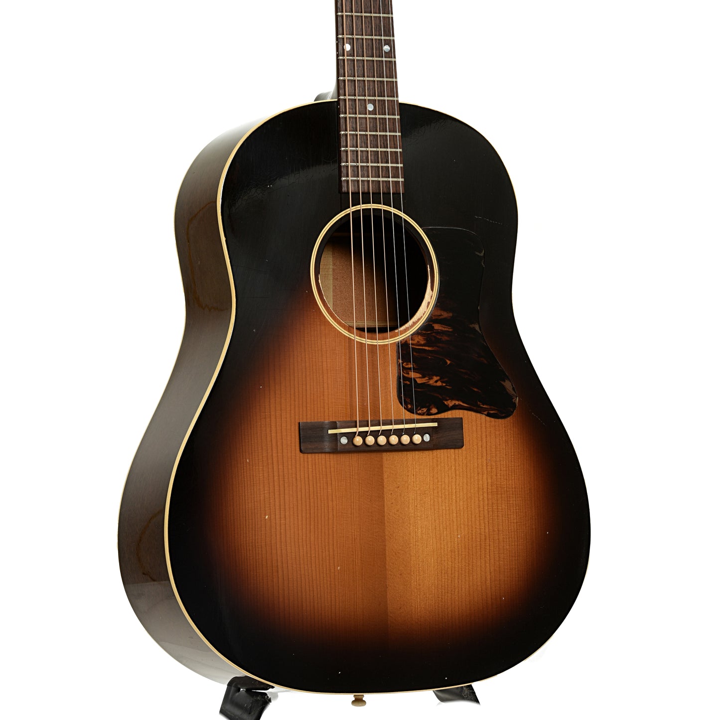 Front and side of Pre-War Guitars Co. Slope Shoulder Dreadnought Acoustic Guitar, Shadetop, Level 1.5 Aging 