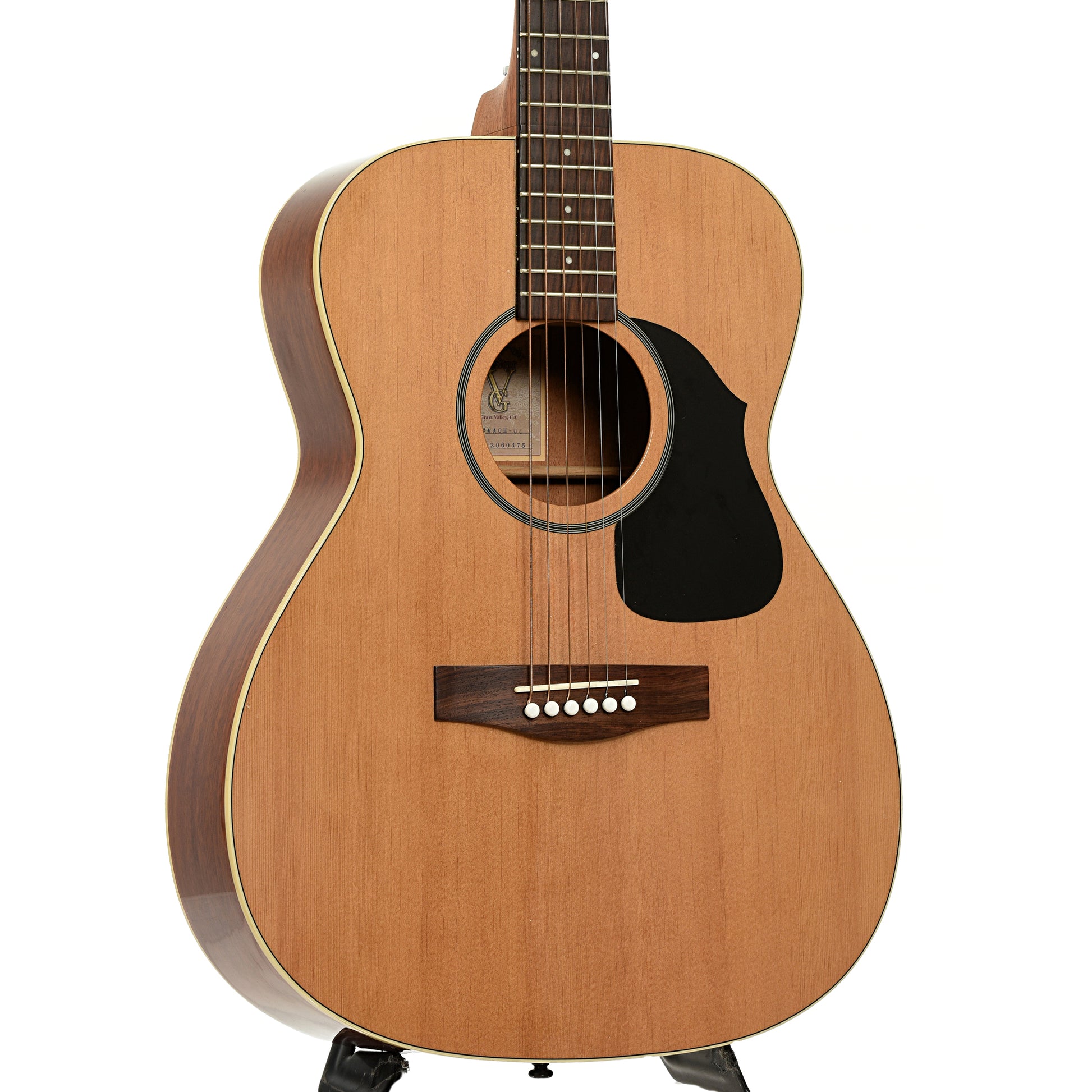 Front and side of Voyage Air VAOM-04 Travel Acoustic Guitar 