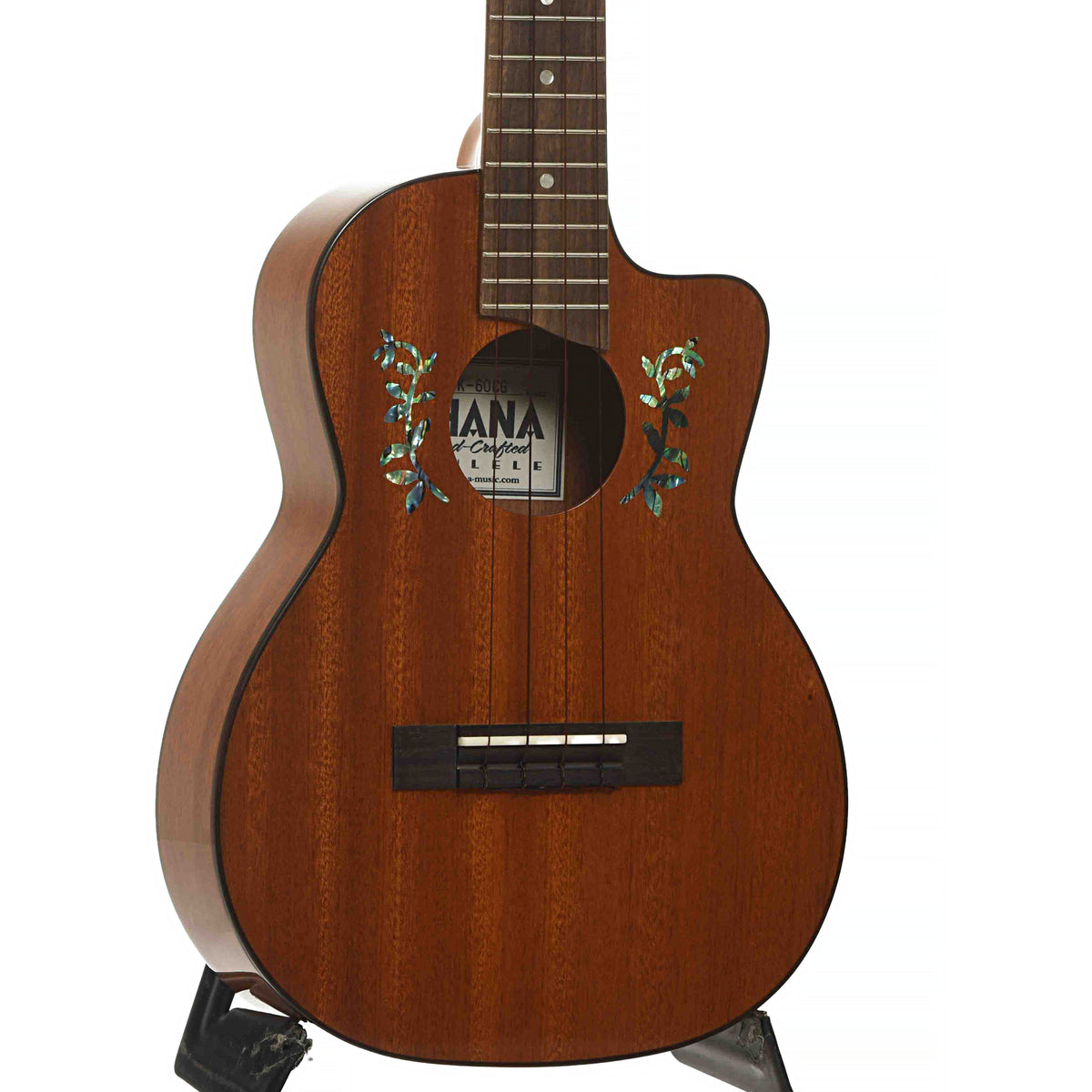 Ohana TK-60CG Tenor Ukulele, Body Front Angle