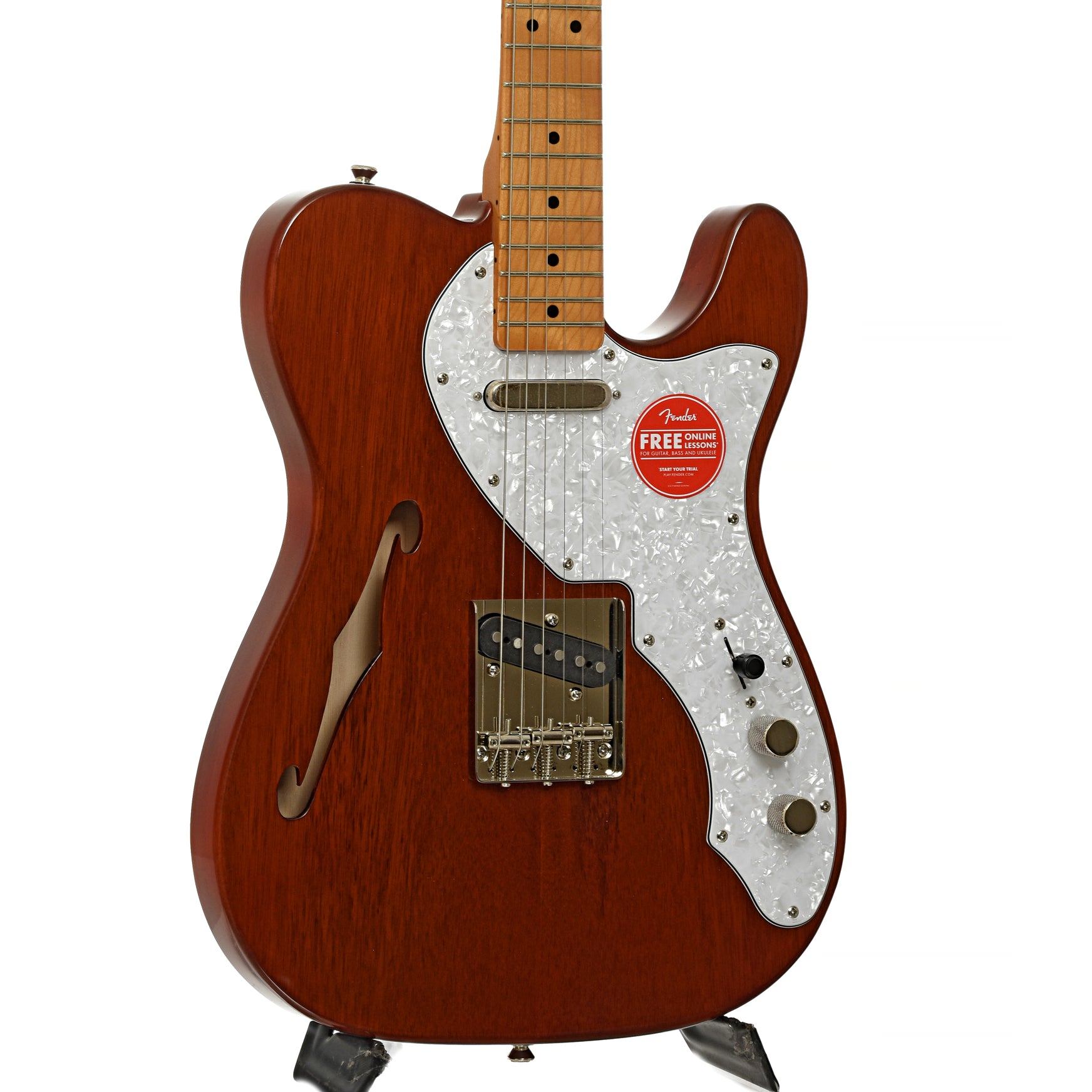 Front and side of Squier Classic Vibe '60s Telecaster Thinline, Natural