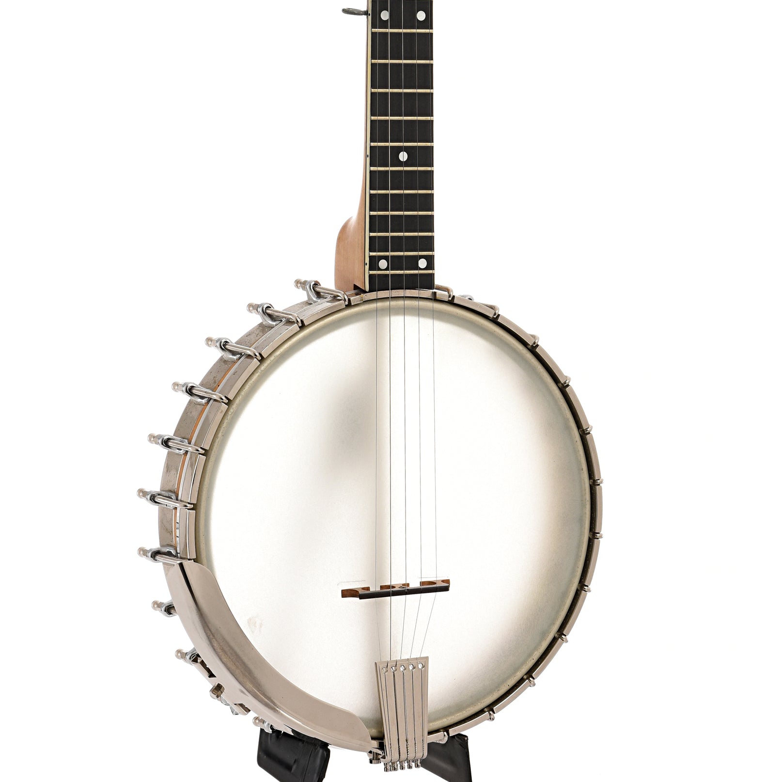 Front and side of Vega Pete Seeger Extra Long Neck Banjo