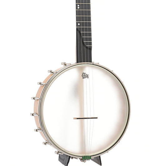 Front and side of Chuck Lee Glen Rose #858 Openback Banjo, Electric (Whyte Laydie) Tone Ring, 11" Rim
