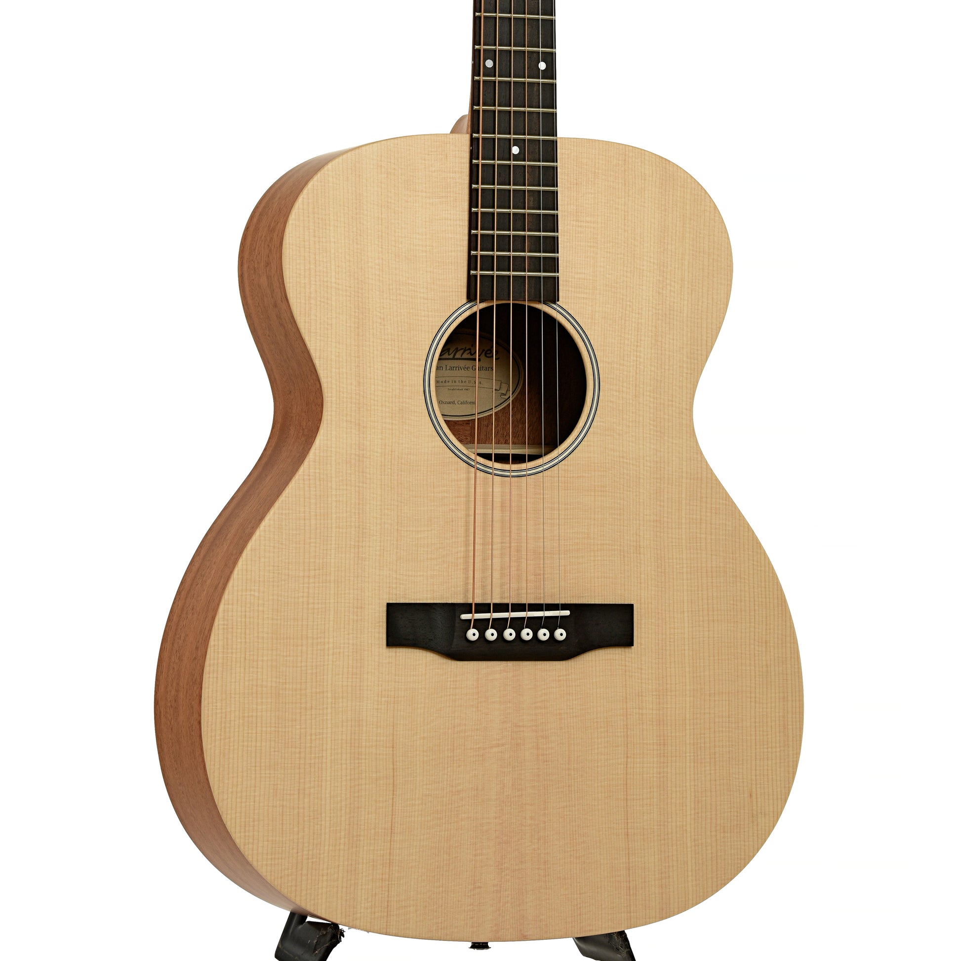 Front and side of Larrivee Simple 6 OME Traditional Series Acoustic-Electric Guitar
