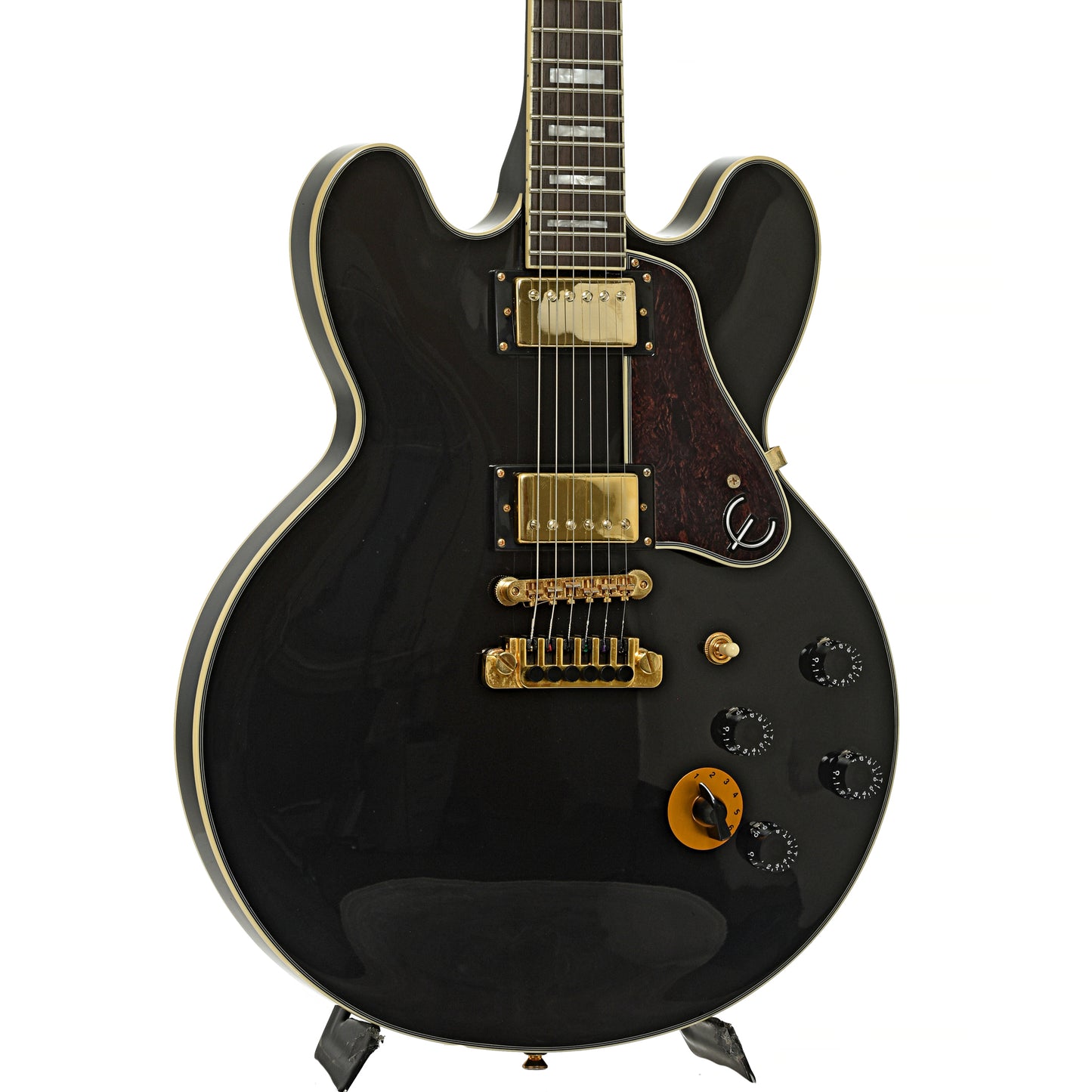 Front and side of Epiphone Lucille Hollowbody Electric Guitar