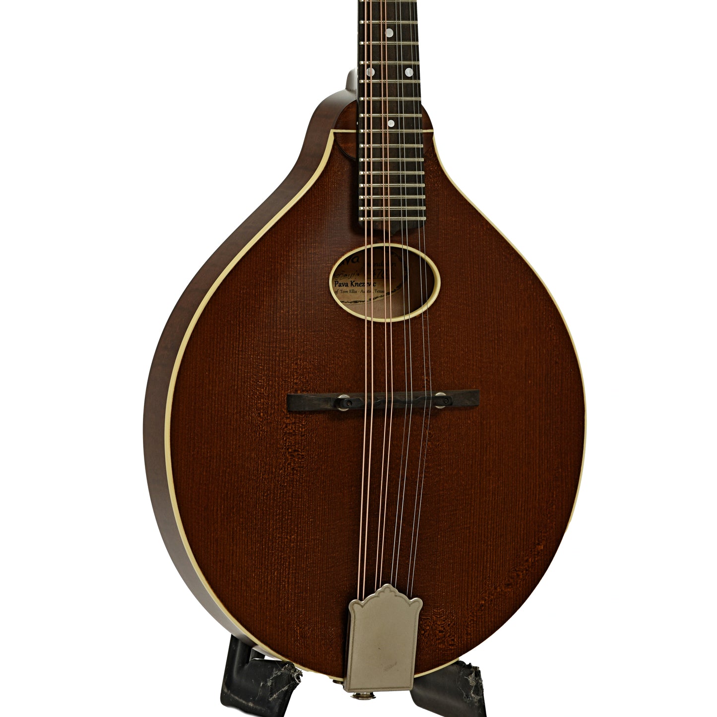 Front and side of Pava A5 Satin Oval Hole Mandolin 