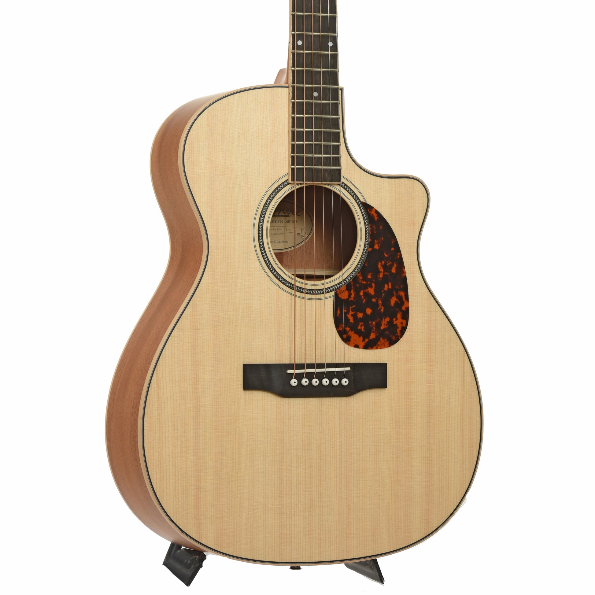 Front and side of Larrivee OMV-03E Recording Series Acoustic-Electric Guitar