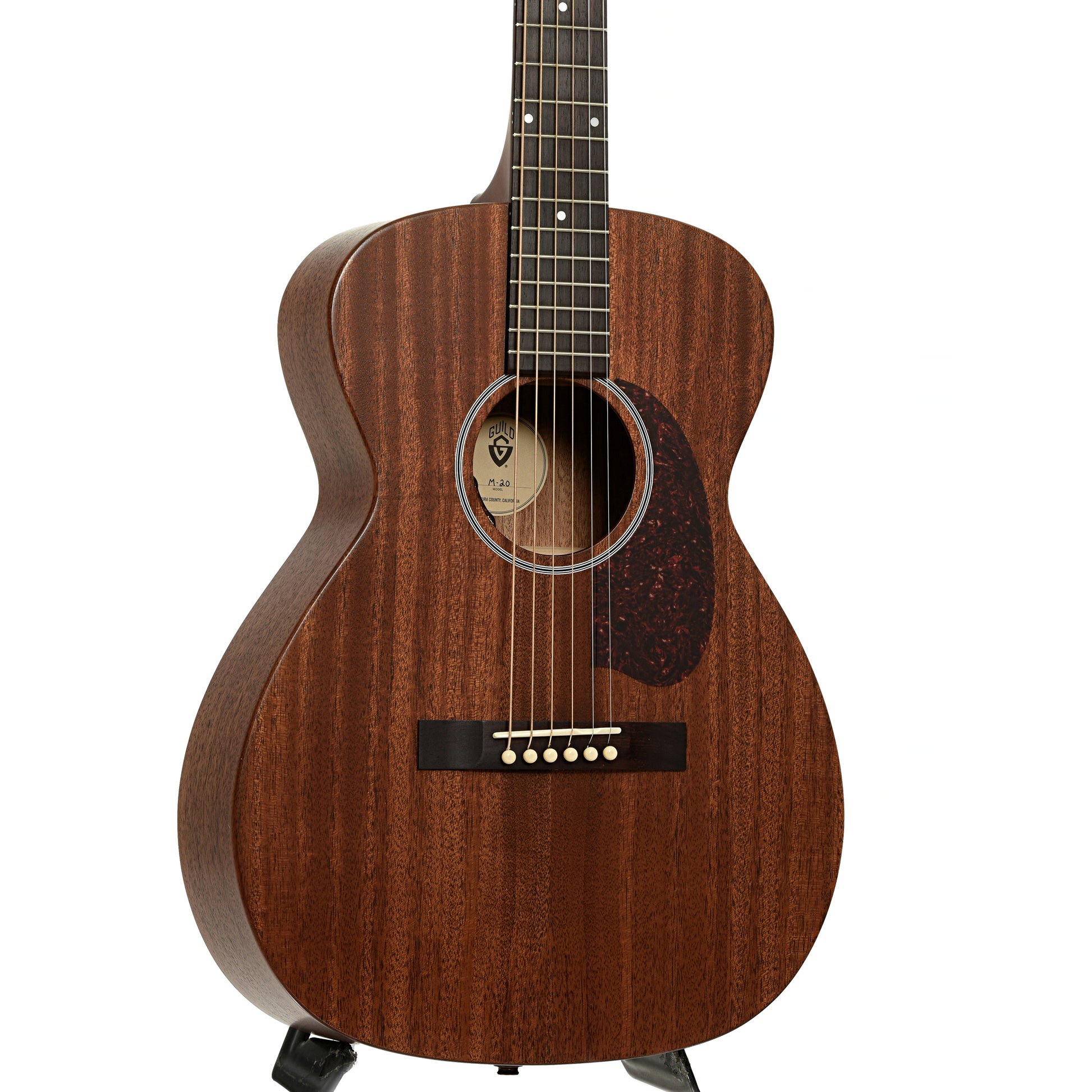 Front and side of Guild M-20E Acoustic-Electric Guitar, Natural