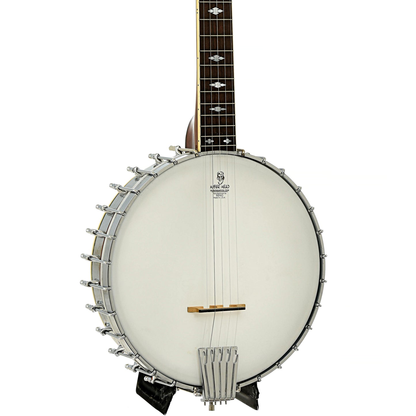 Front and side of Alvarez Silver Princess Open Back Banjo 