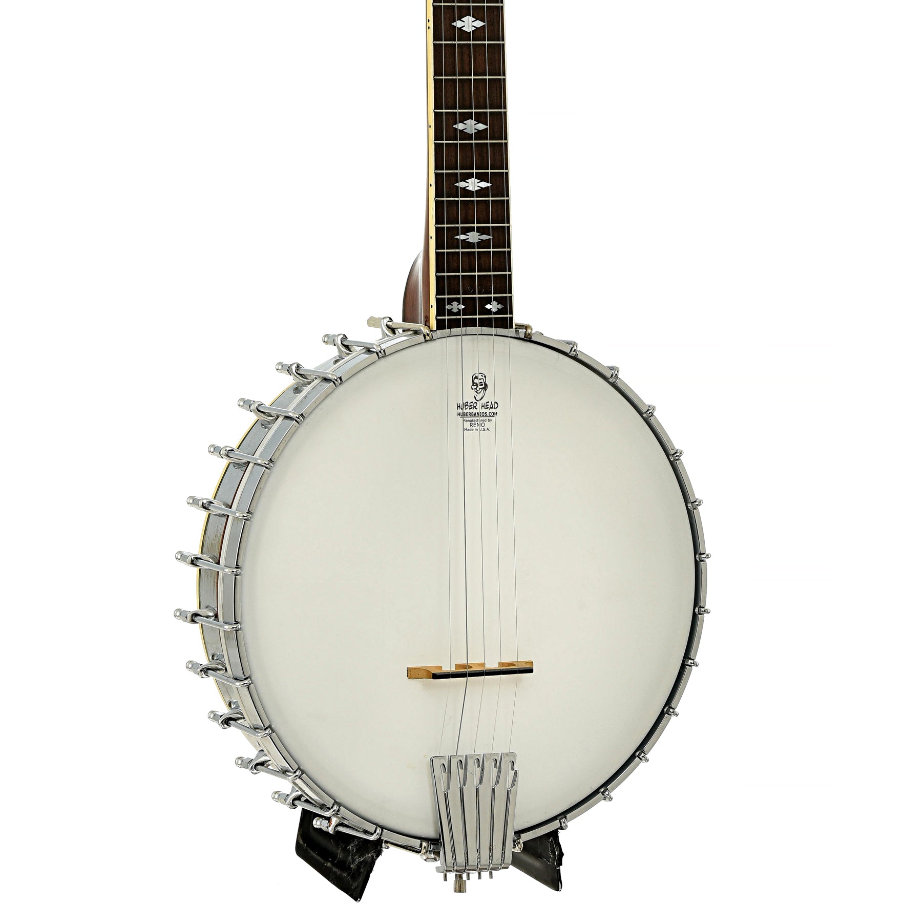 Front and side of Alvarez Silver Princess Open Back Banjo 