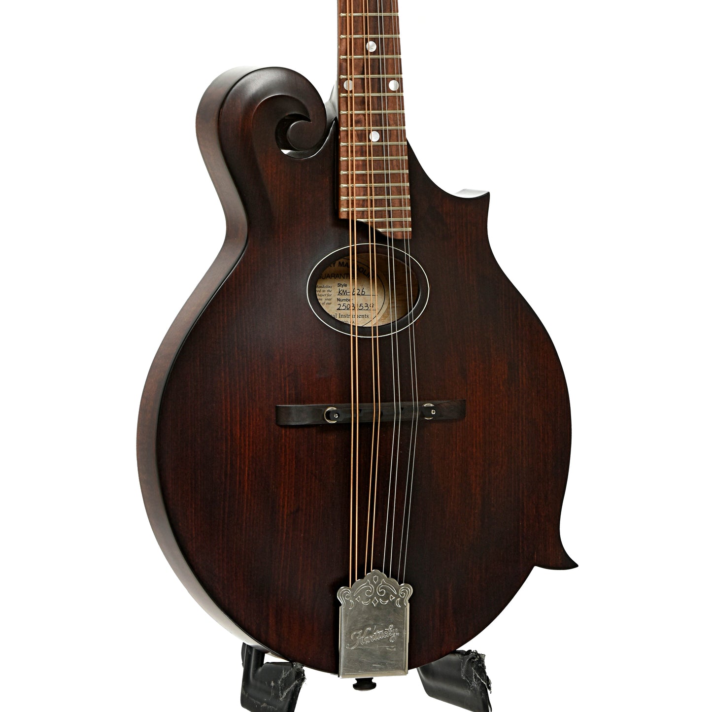 Front and side of Kentucky KM-626 Oval Hole F-Model Mandolin