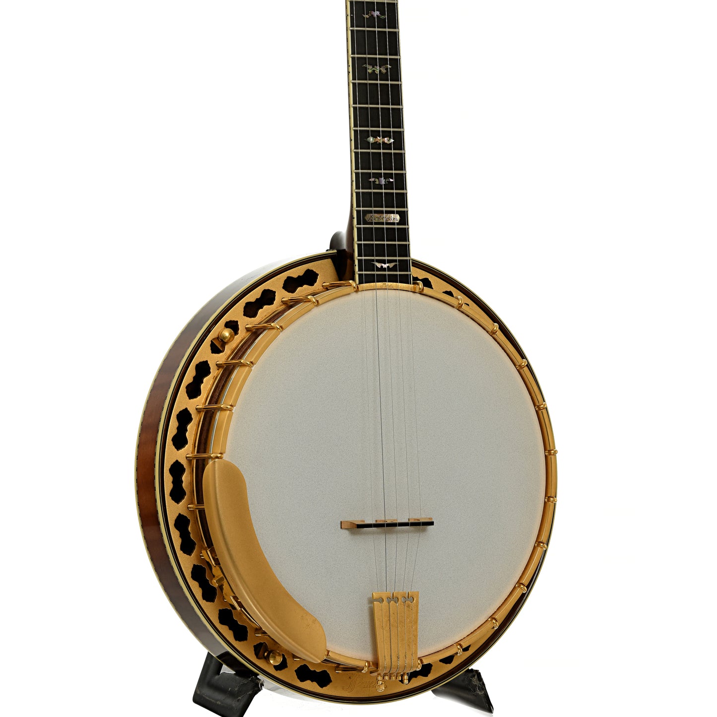 Front and side of Prucha Bat Custom Resonator Banjo