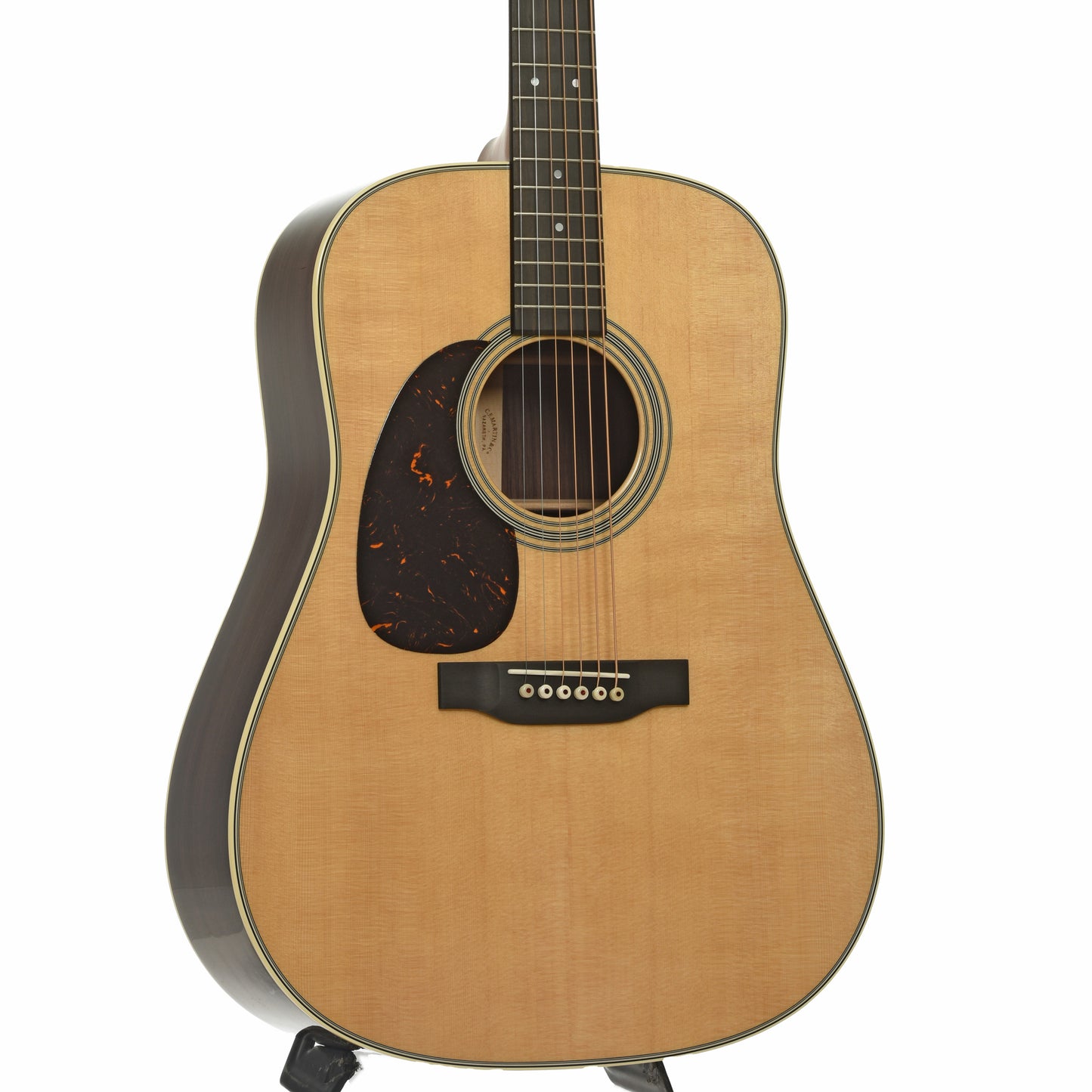 Front and side of Martin D-28L Lefthanded Acoustic Guitar