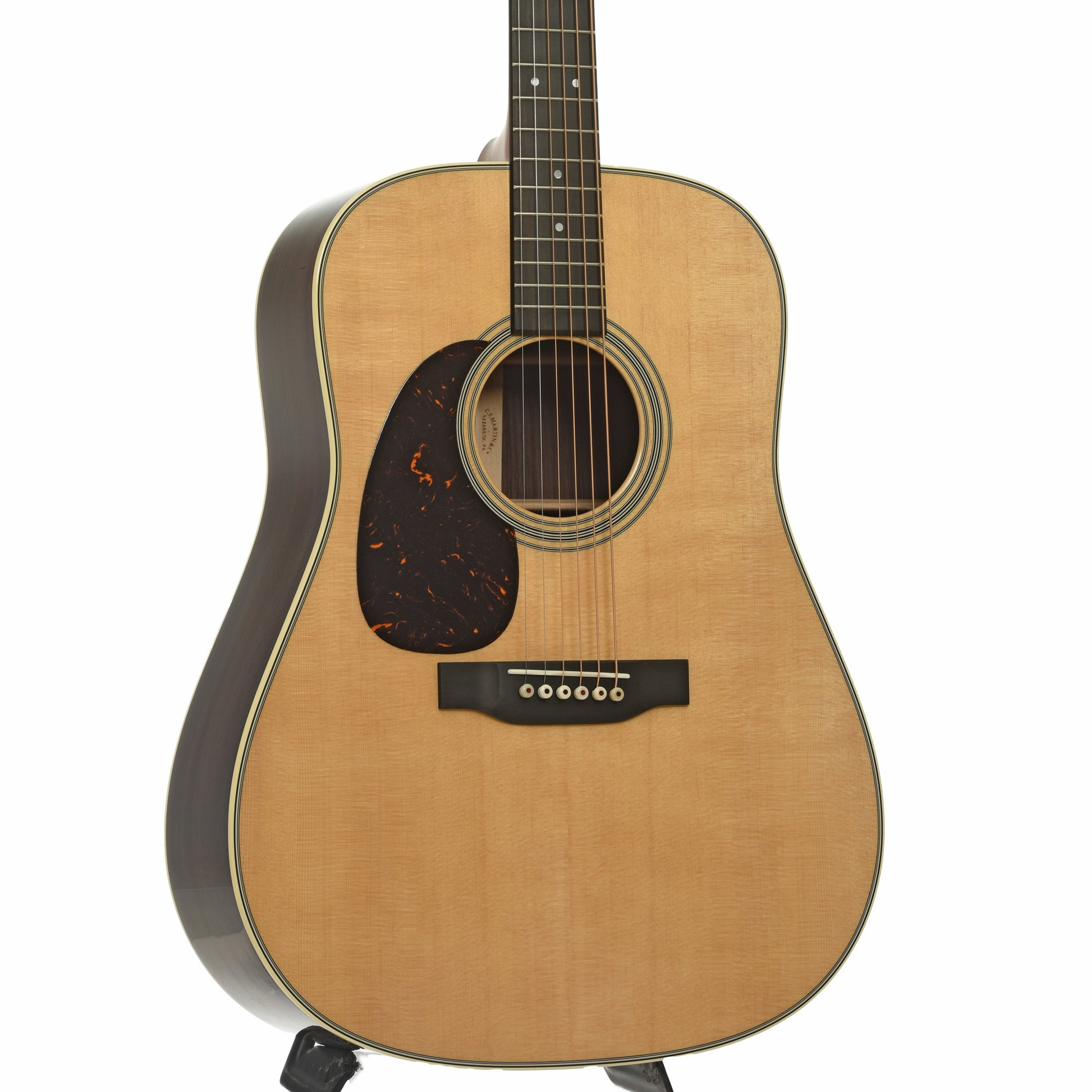 Front and side of Martin D-28L Lefthanded Acoustic Guitar