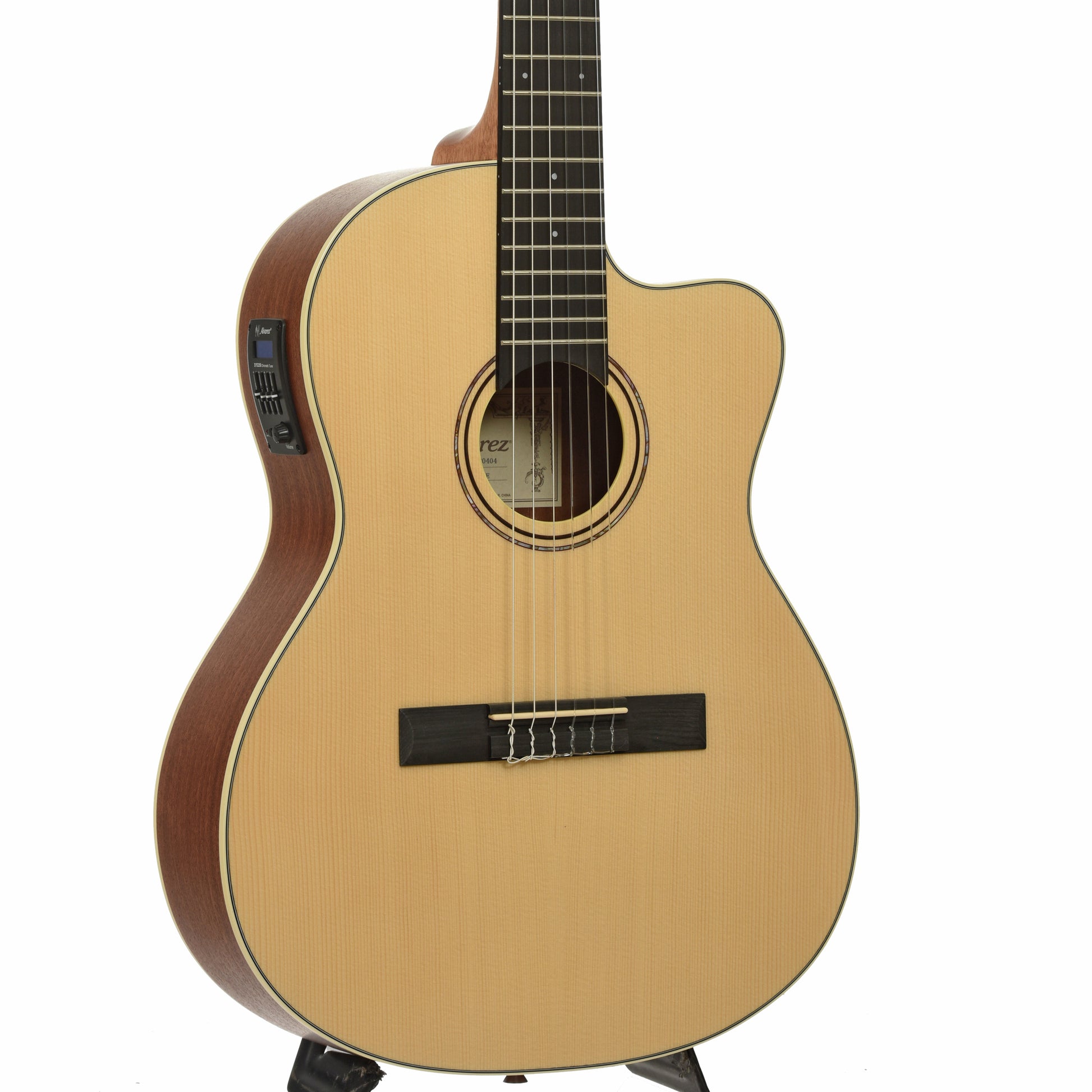 Full front and side of Alvarez RC26HCE Classical Acoustic-Electric Guitar