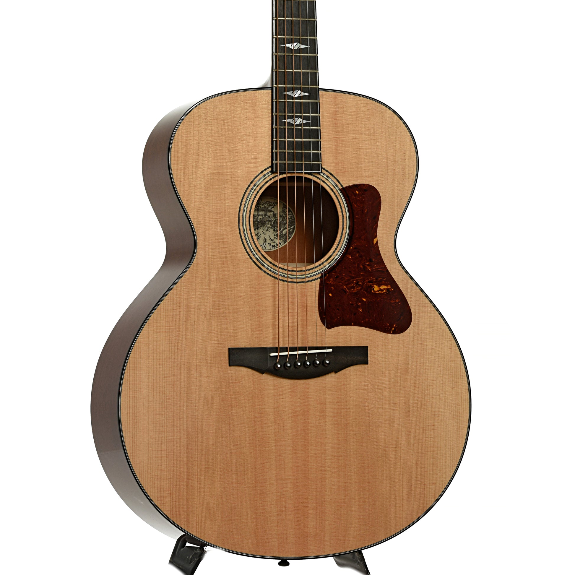 Front and side of Collings SJ Mahogany Acoustic Guitar 