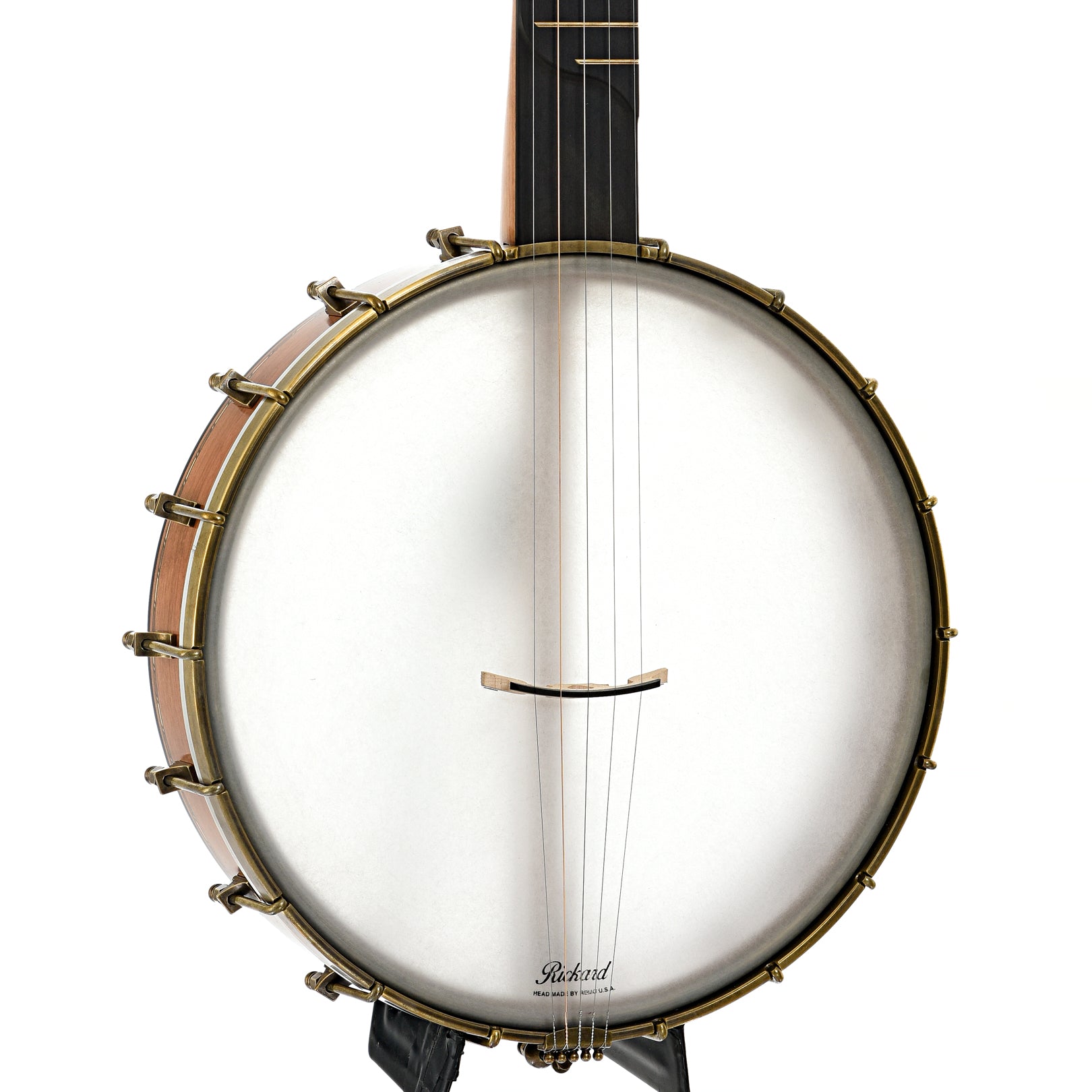 Front and side of Rickard 12" Little Wonder Openback Banjo 