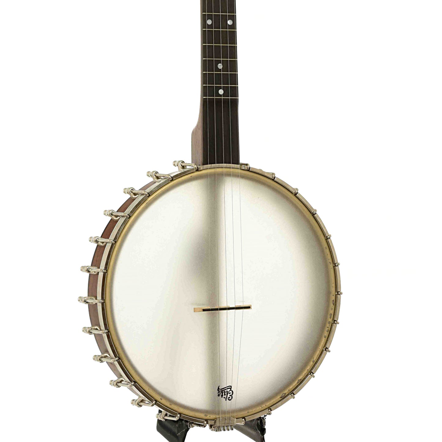 Front and side of Bart Reiter Round Peak Open Back Banjo