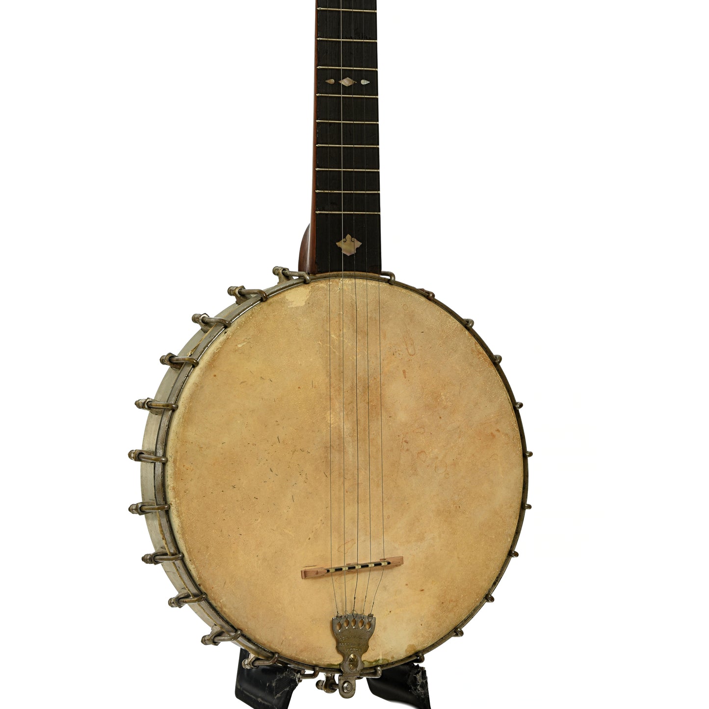 Front and side of Geo. C. Dobson Victor Gem Openback Banjo 