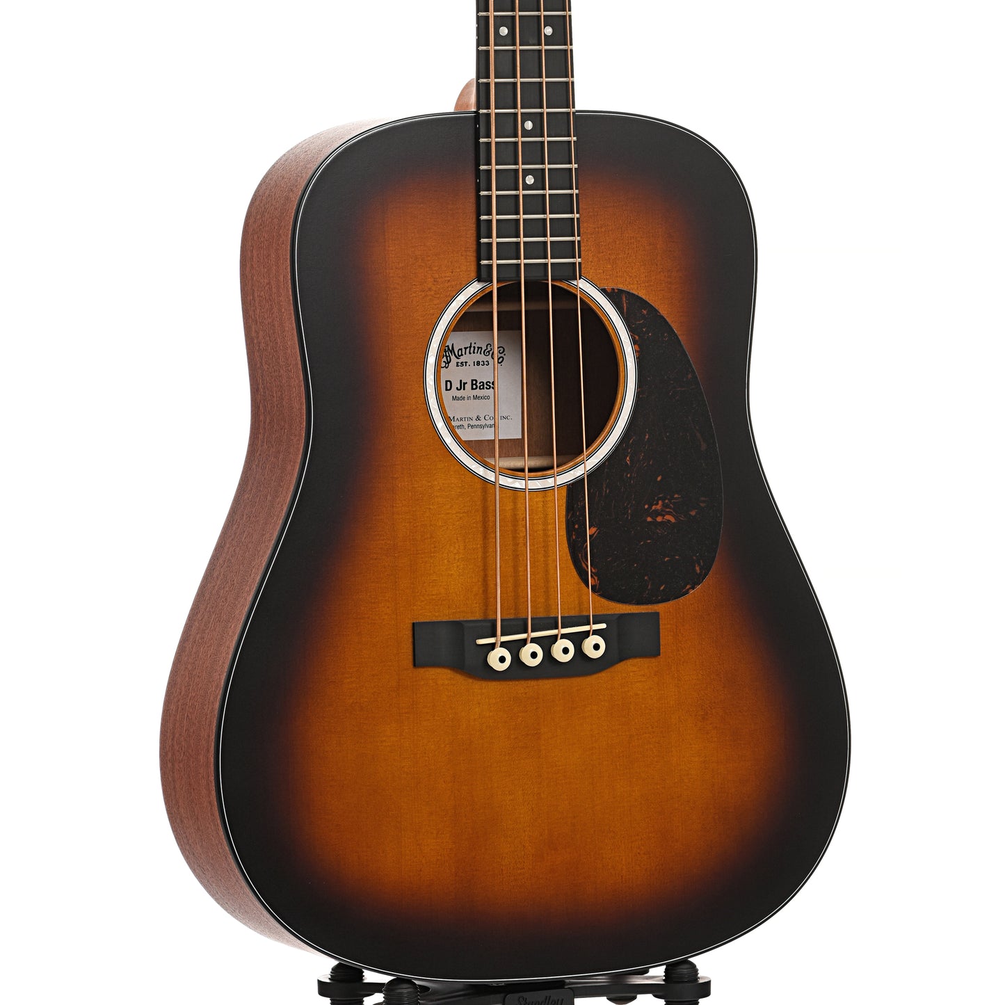 Front and side of Martin DJR-10E Acoustic Bass Guitar