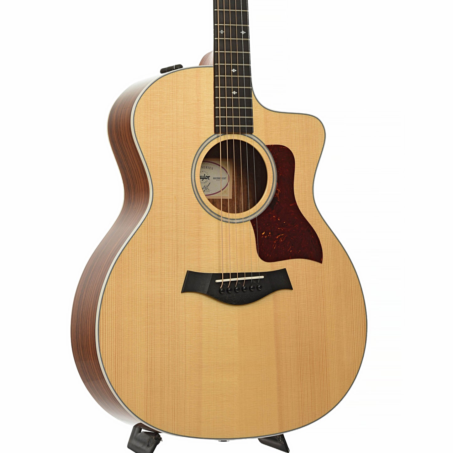 Front and side of Taylor 214CE Deluxe Acoustic-Electric Guitar 