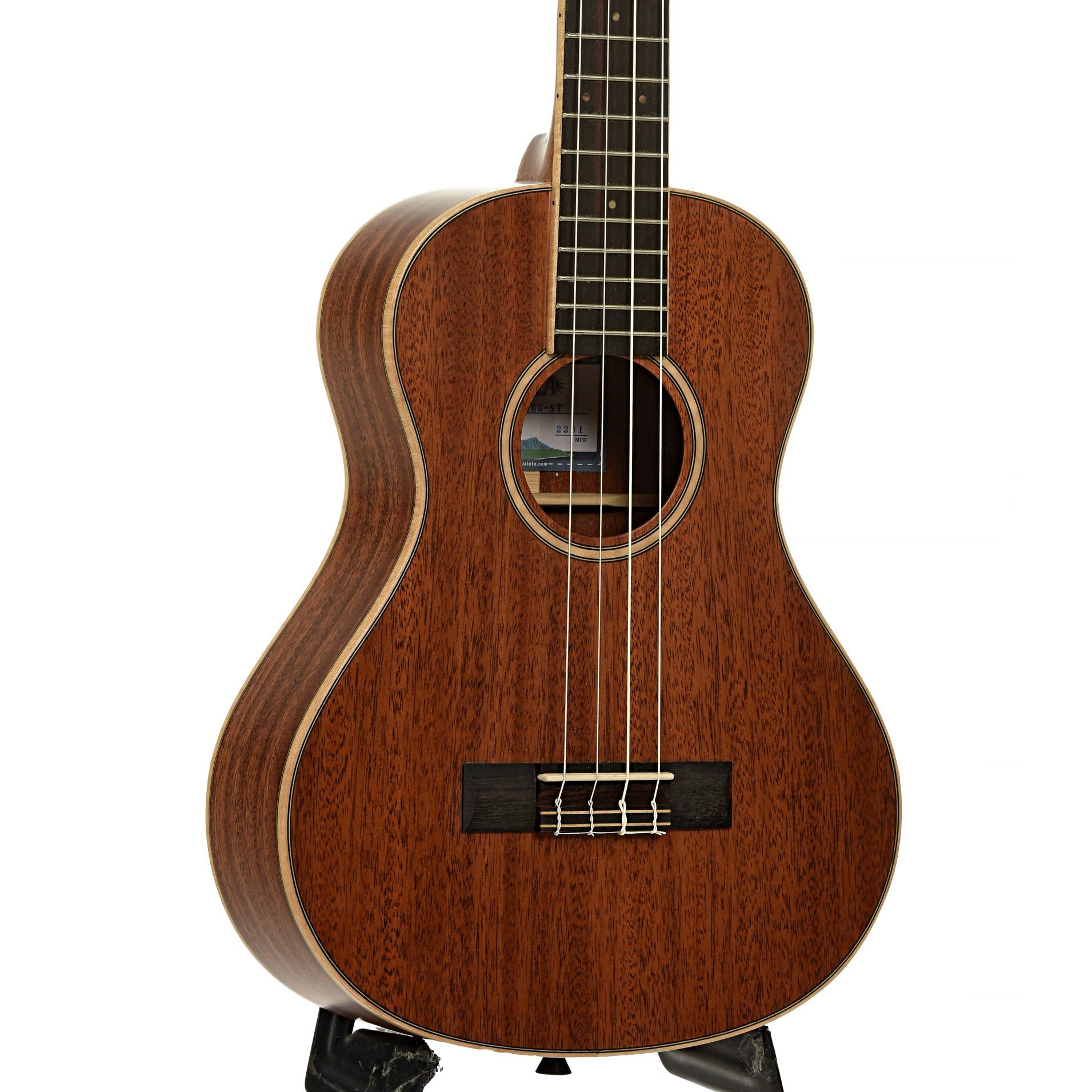 Front and side of Kala KA-AMHG-ST Tenor XL Ukulele  