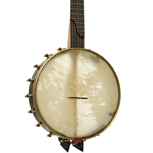 Front and side of Chuck Lee Lone Star 12" Openback Banjo #874