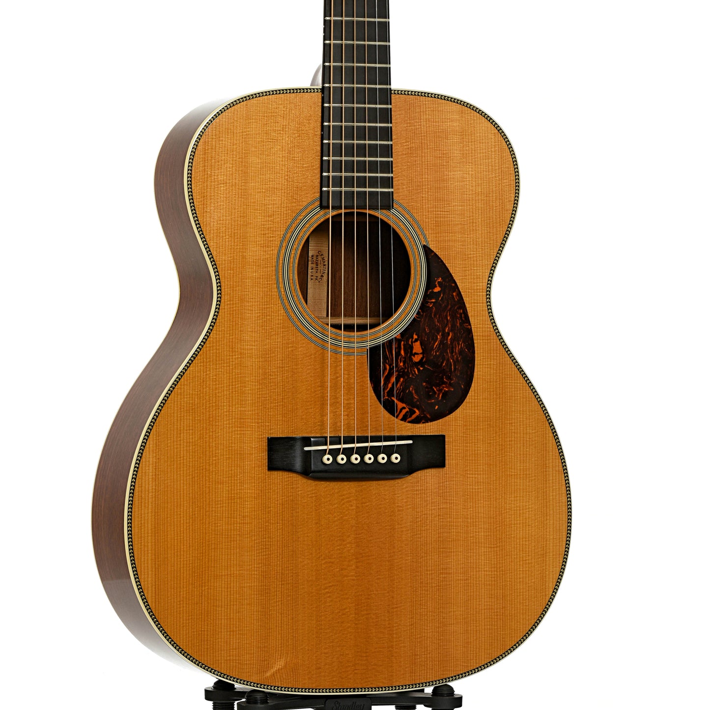 Front and side of Martin OM-28V Acoustic Guitar