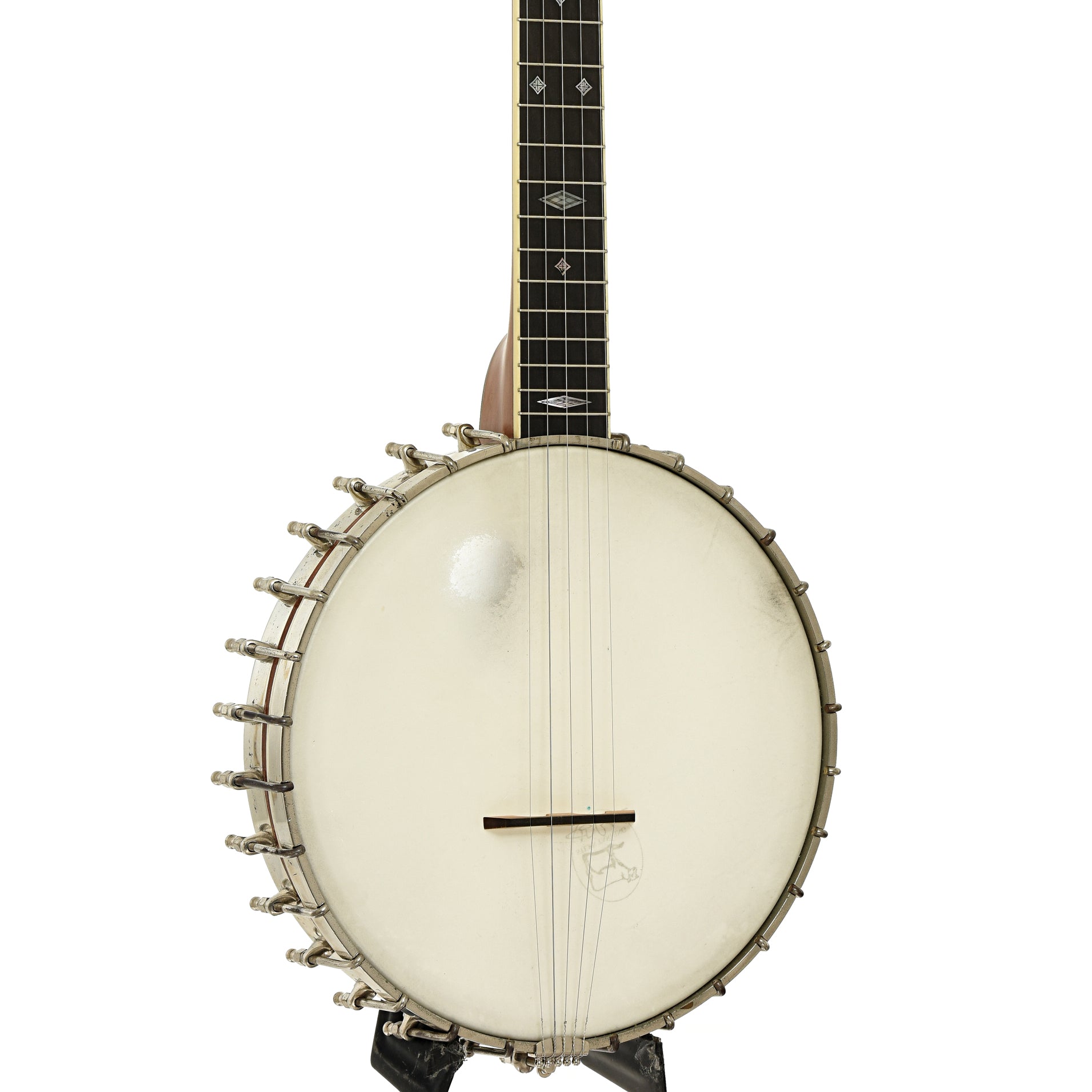 Front and side of R.M. Anderson Vega Tubaphone Conversion Banjo