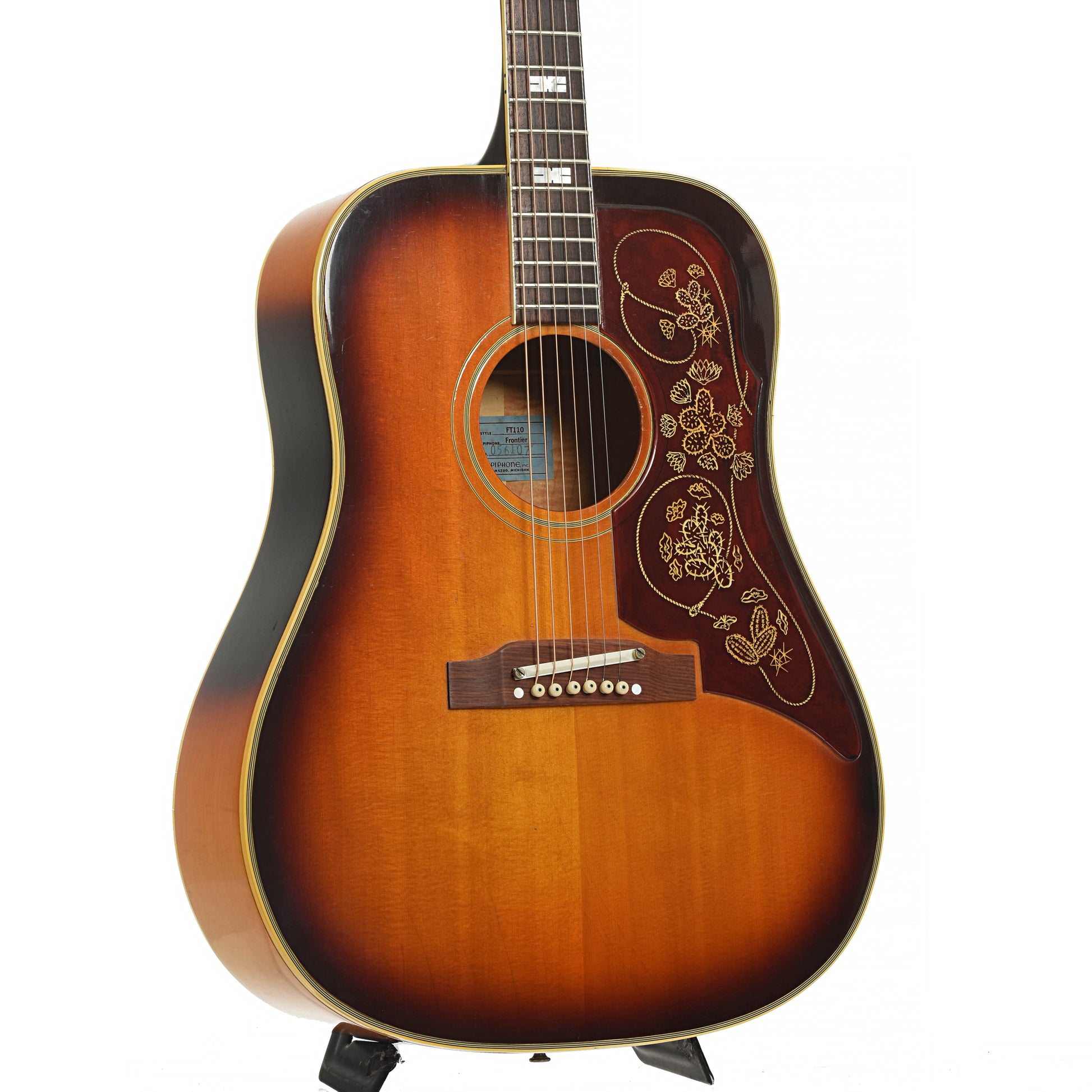 Front and side of Epiphone FT110 Frontier Acoustic Guitar 