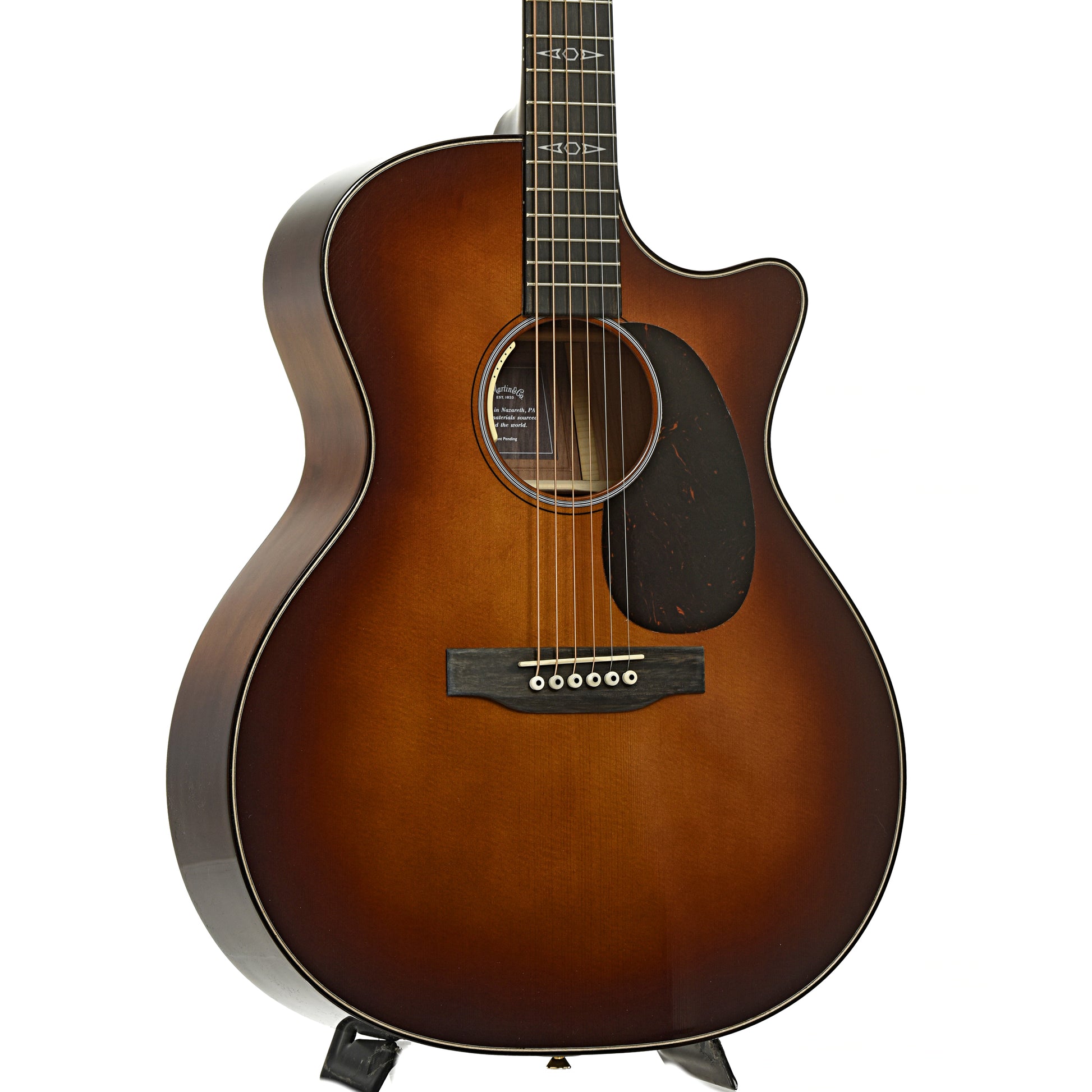 Front and side of Martin GPE Inception Maple Acoustic Guitar