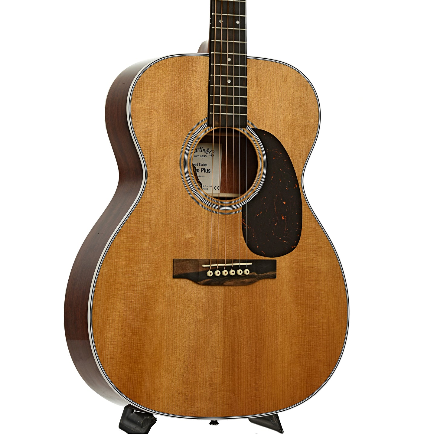 Front and side of Martin 000E Retro Plus Granadillo Guitar