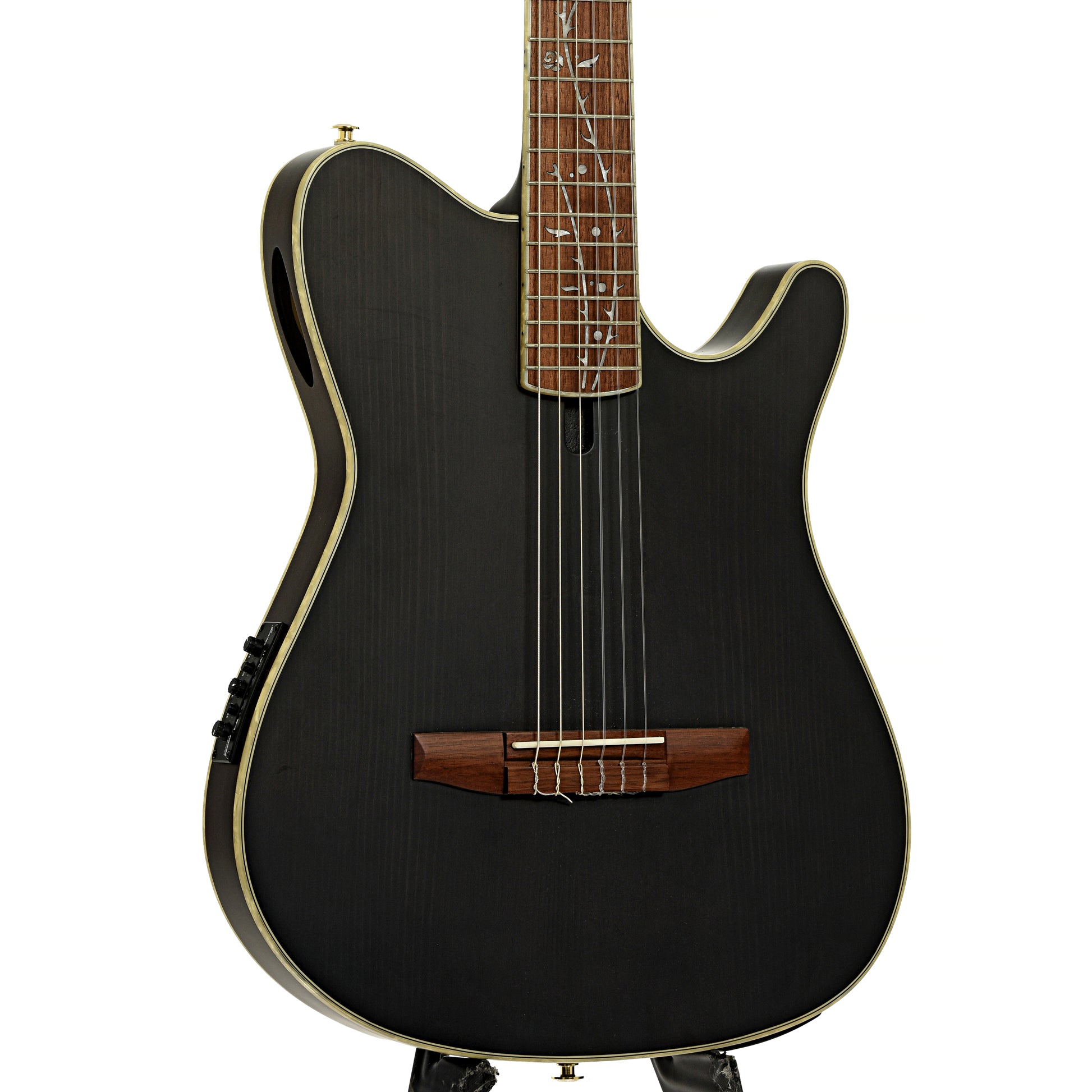 Front and side of Ibanez TOD10N Tim Henson Signature Nylon String Acoustic-Electric Guitar