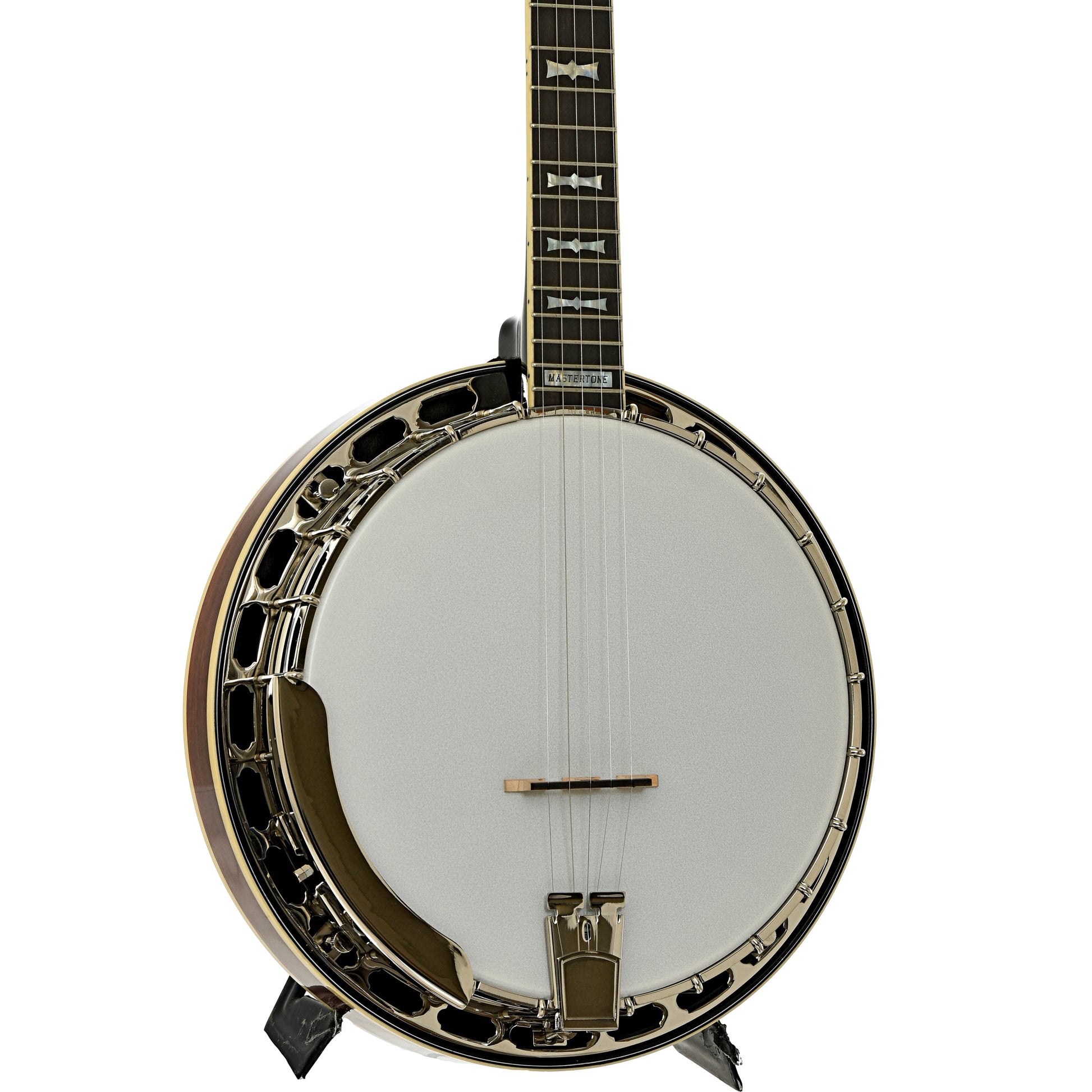 Front and side f Gold Tone Mastertone OB-2 Bowtie Banjo