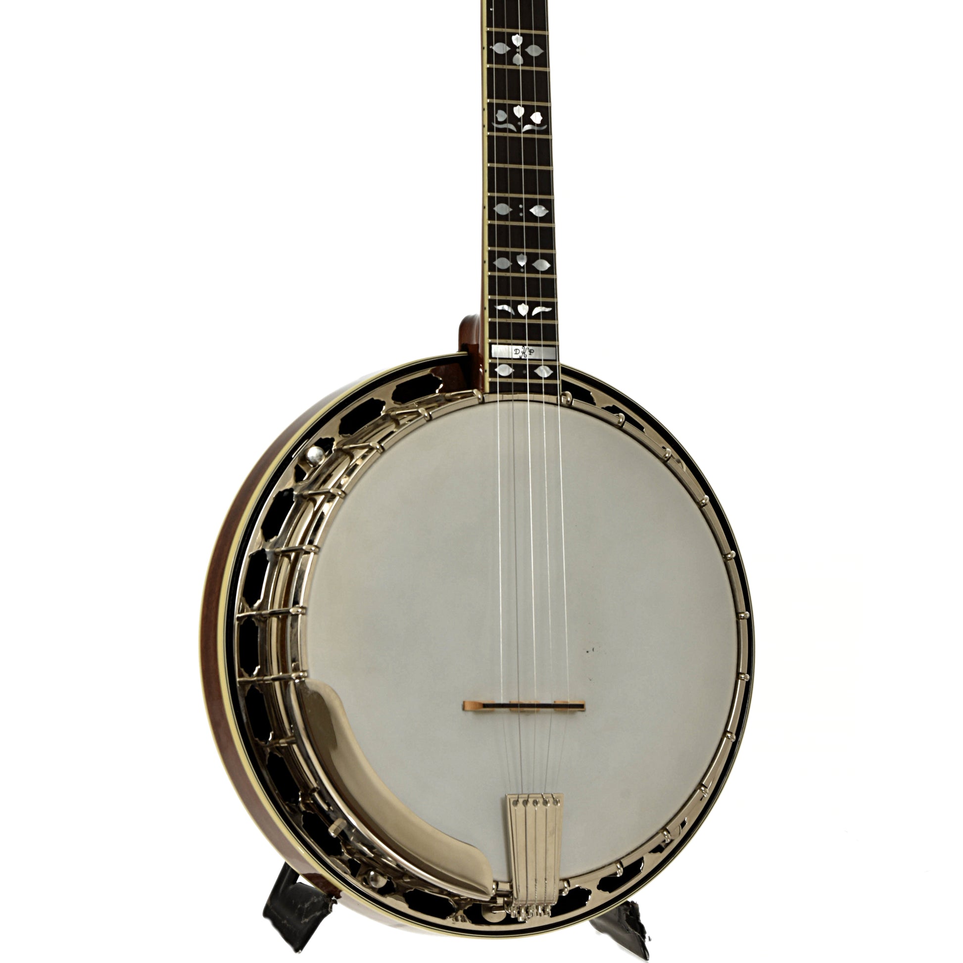 Front and side of DP Hopkins Janice Martin Resonator Banjo