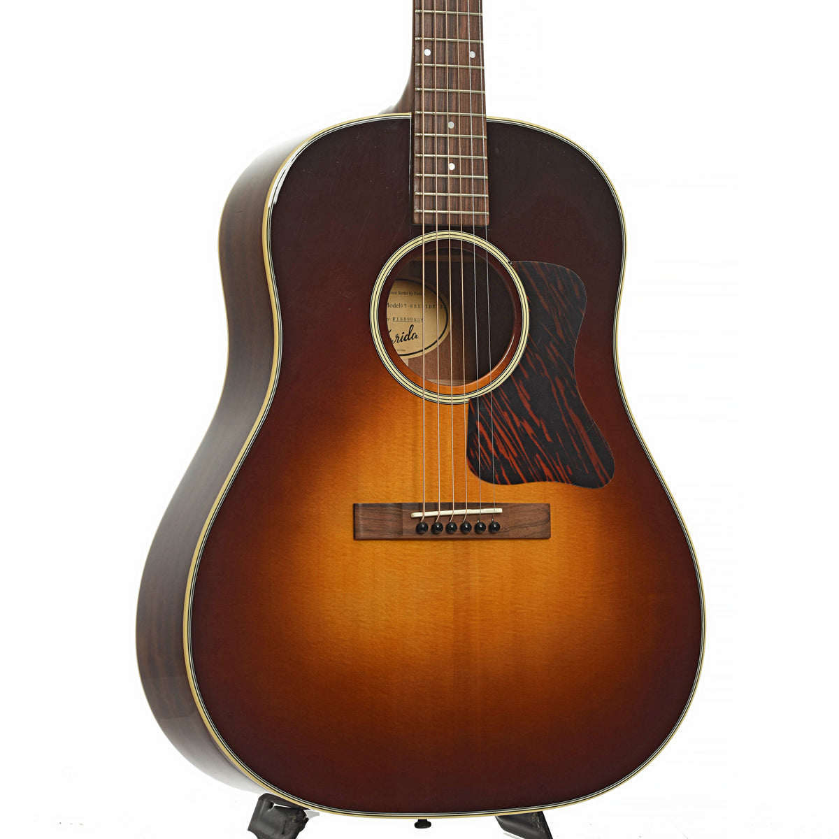 Front and side of Farida Old Town Series OT-65XW Acoustic Guitar