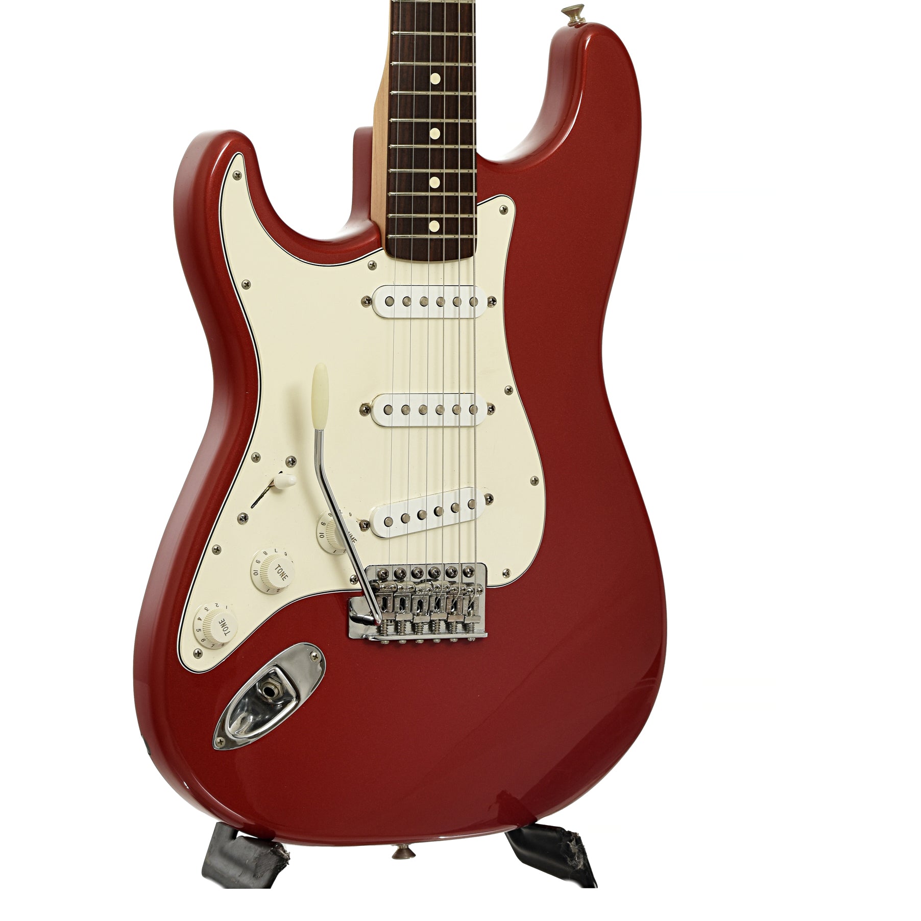 Front and side of Fender Standard Stratocaster LH Electric Guitar  